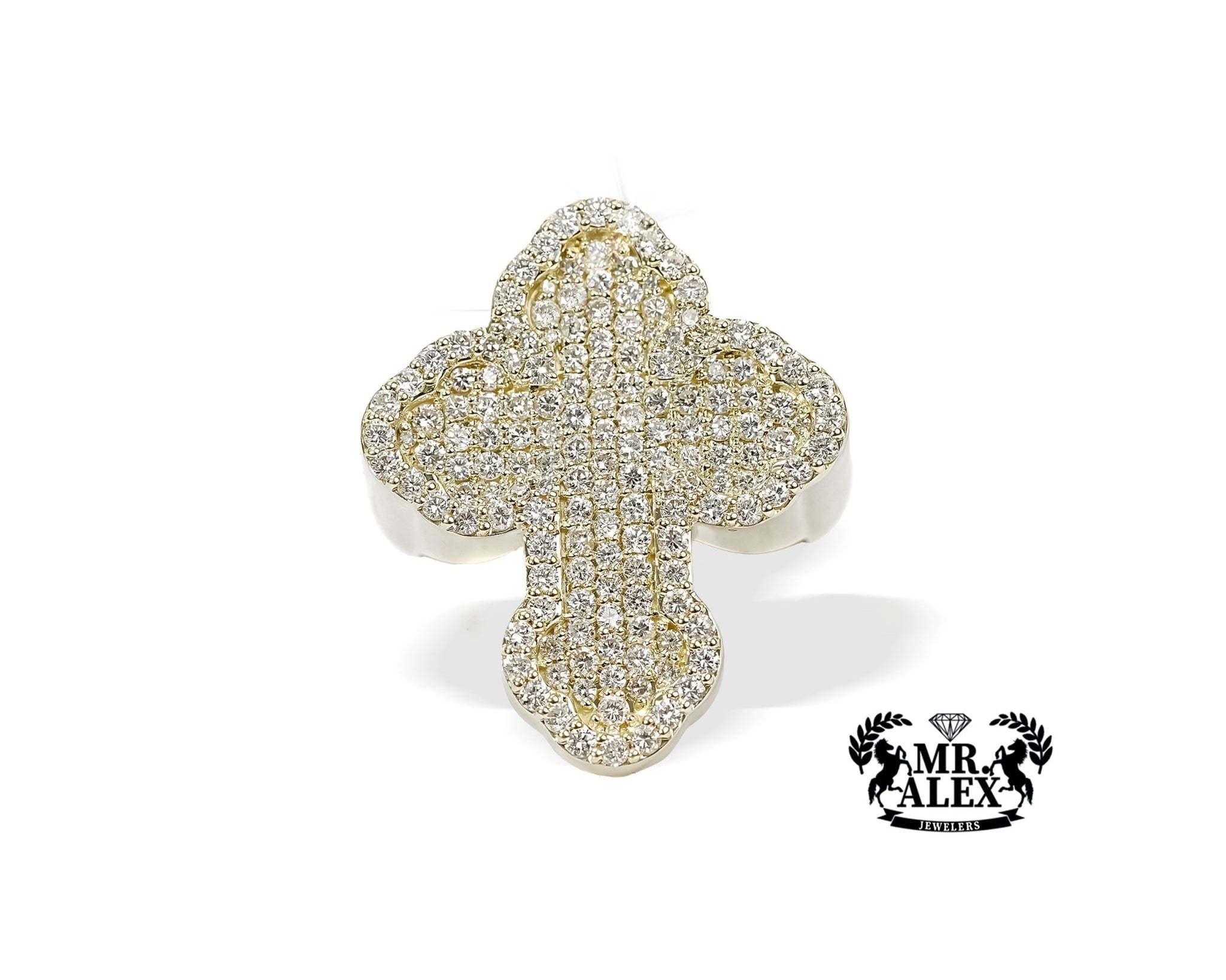 10k Gold Clasicc Cross Diamond Ring 2.05ct - Mr. Alex Jewelry