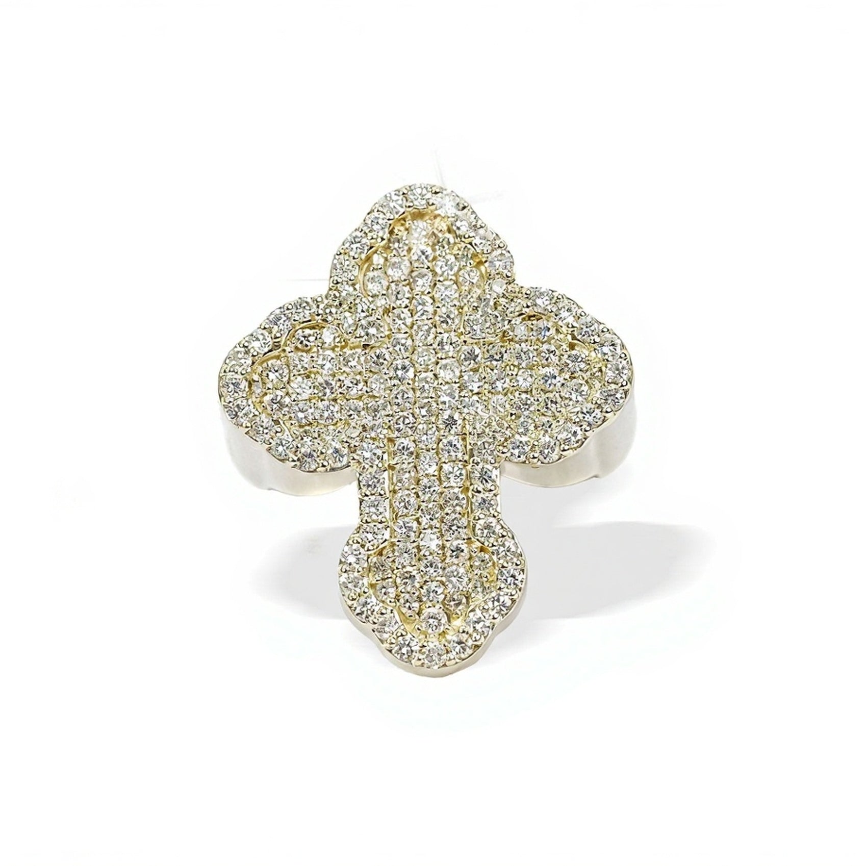 10k Gold Clasicc Cross Diamond Ring 2.05ct - Mr. Alex Jewelry