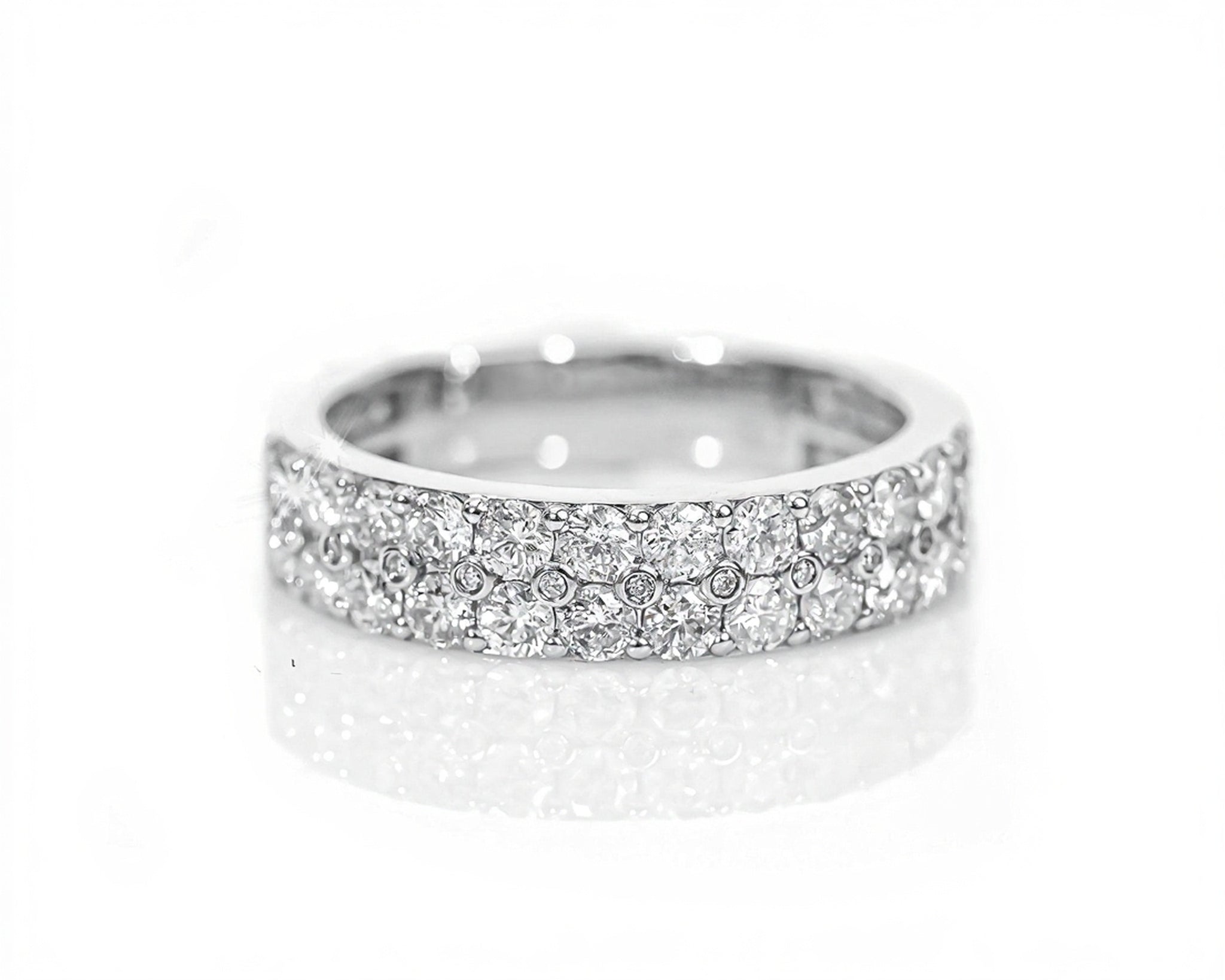 10k Gold Double Row Diamond Ring Band 1.75ct - Mr. Alex Jewelry