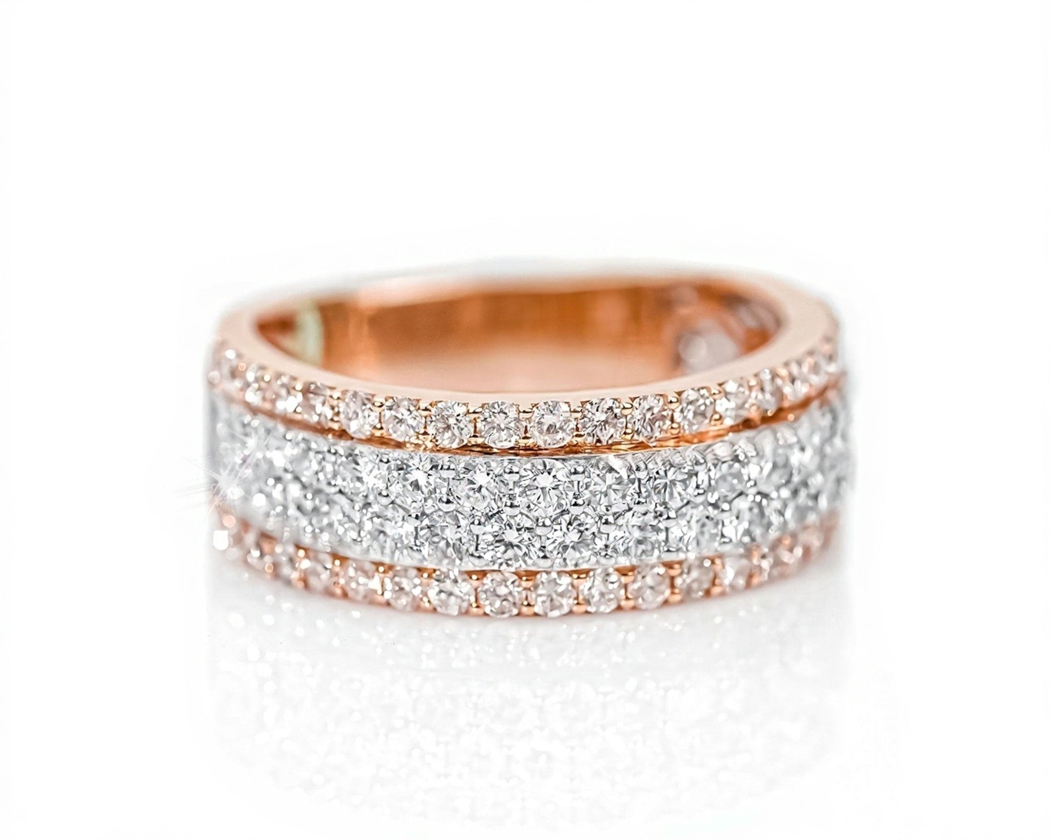 10k Gold Four-Row Graduated Diamond Ring 2.30ct - Mr. Alex Jewelry