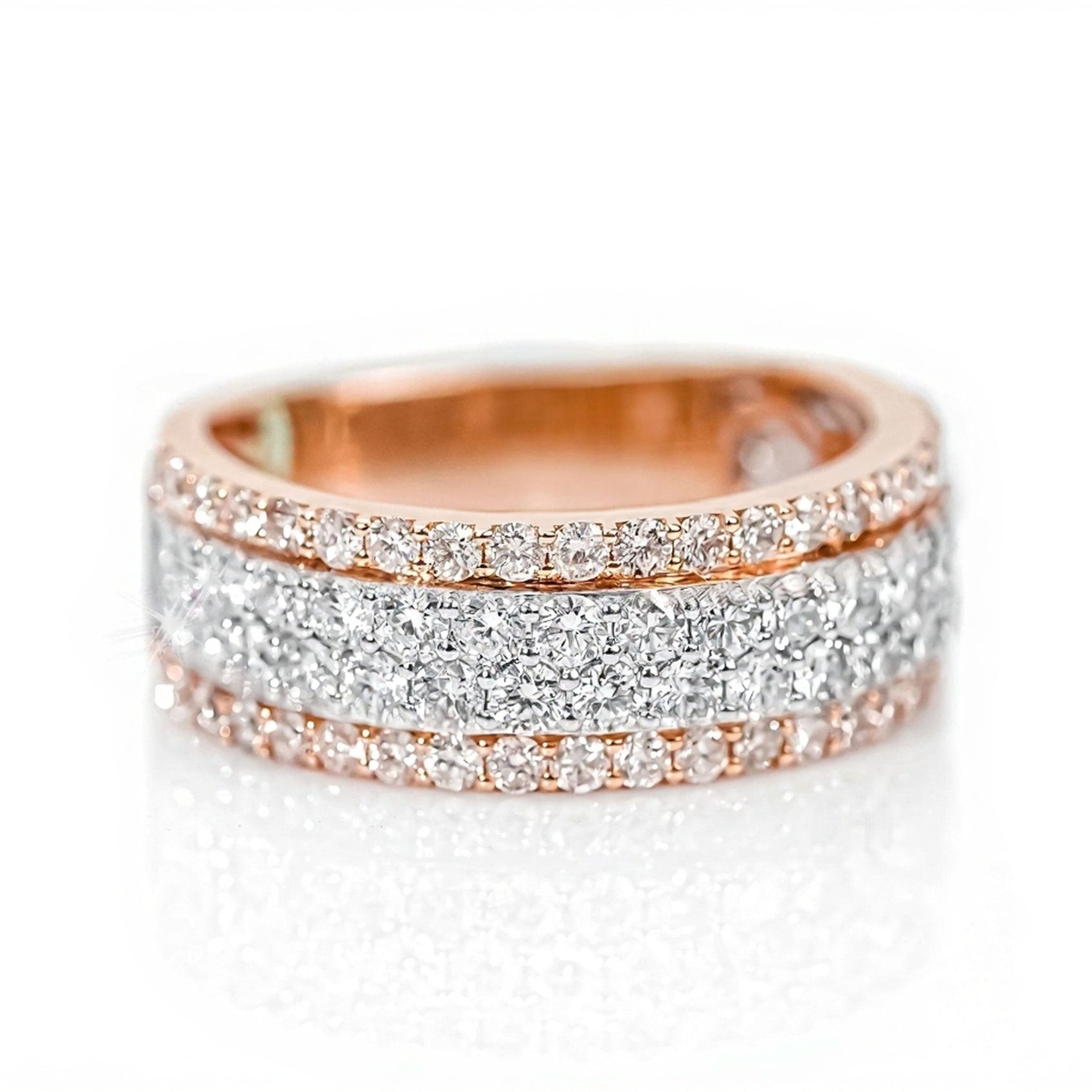 10k Gold Four-Row Graduated Diamond Ring 2.30ct - Mr. Alex Jewelry