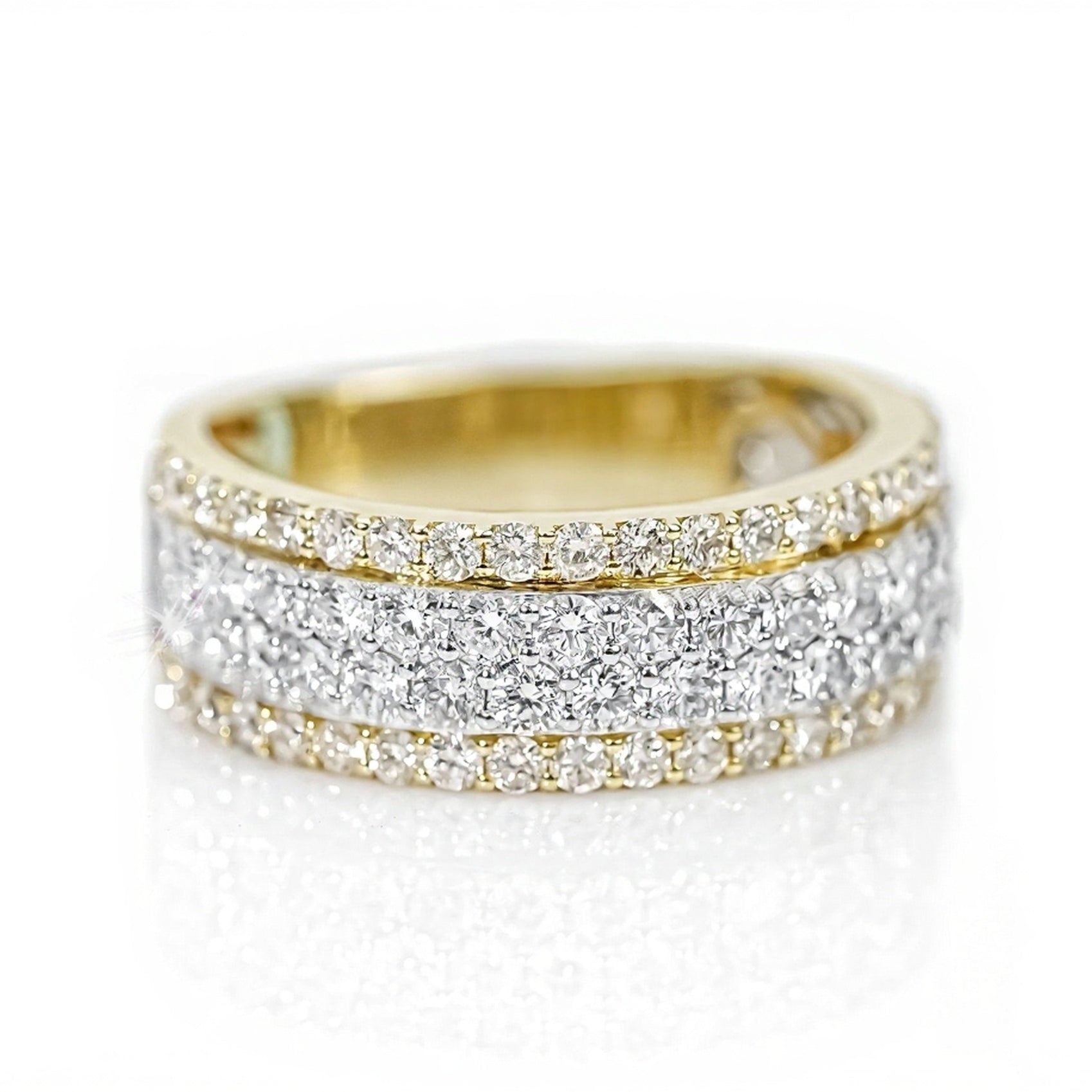 10k Gold Four-Row Graduated Diamond Ring 2.30ct - Mr. Alex Jewelry