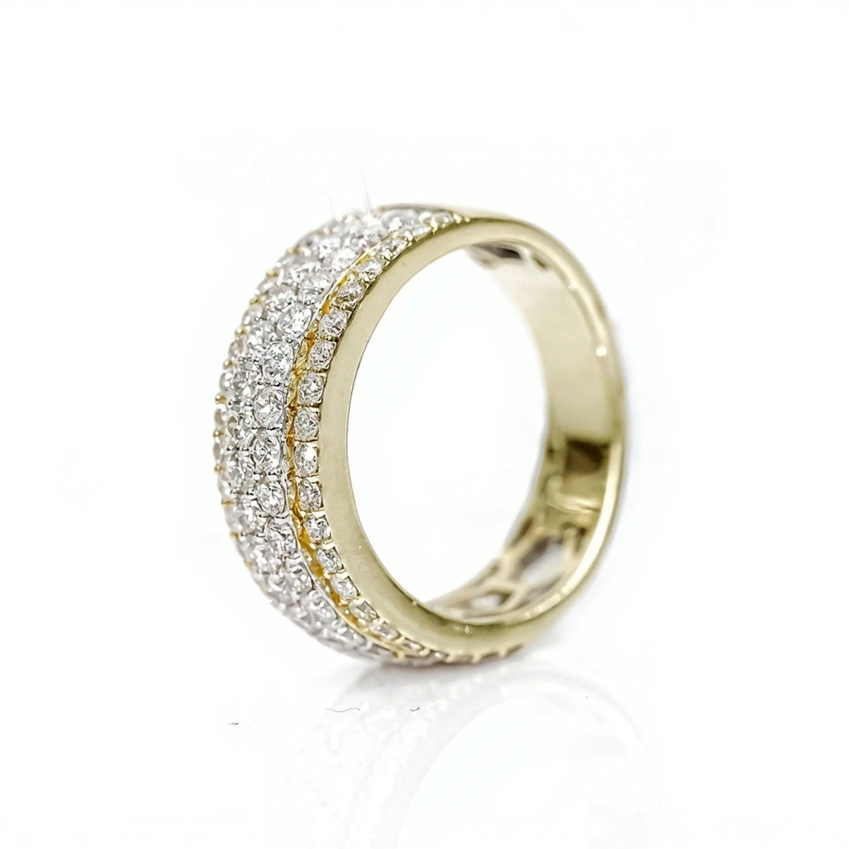 10k Gold Four-Row Graduated Diamond Ring 2.30ct - Mr. Alex Jewelry