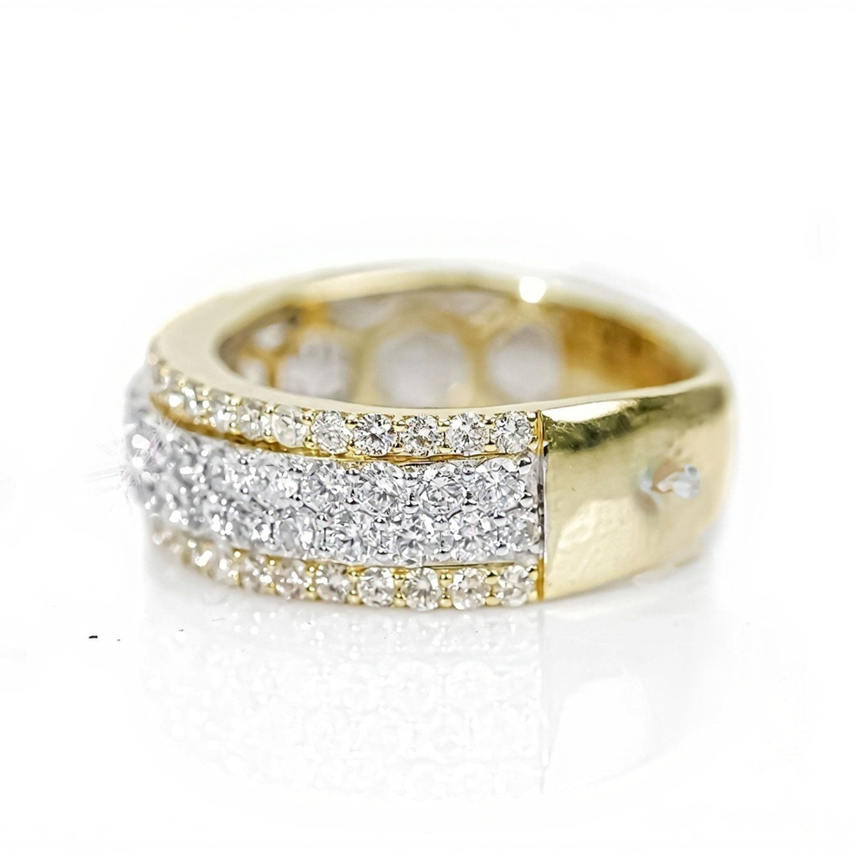 10k Gold Four-Row Graduated Diamond Ring 2.30ct - Mr. Alex Jewelry