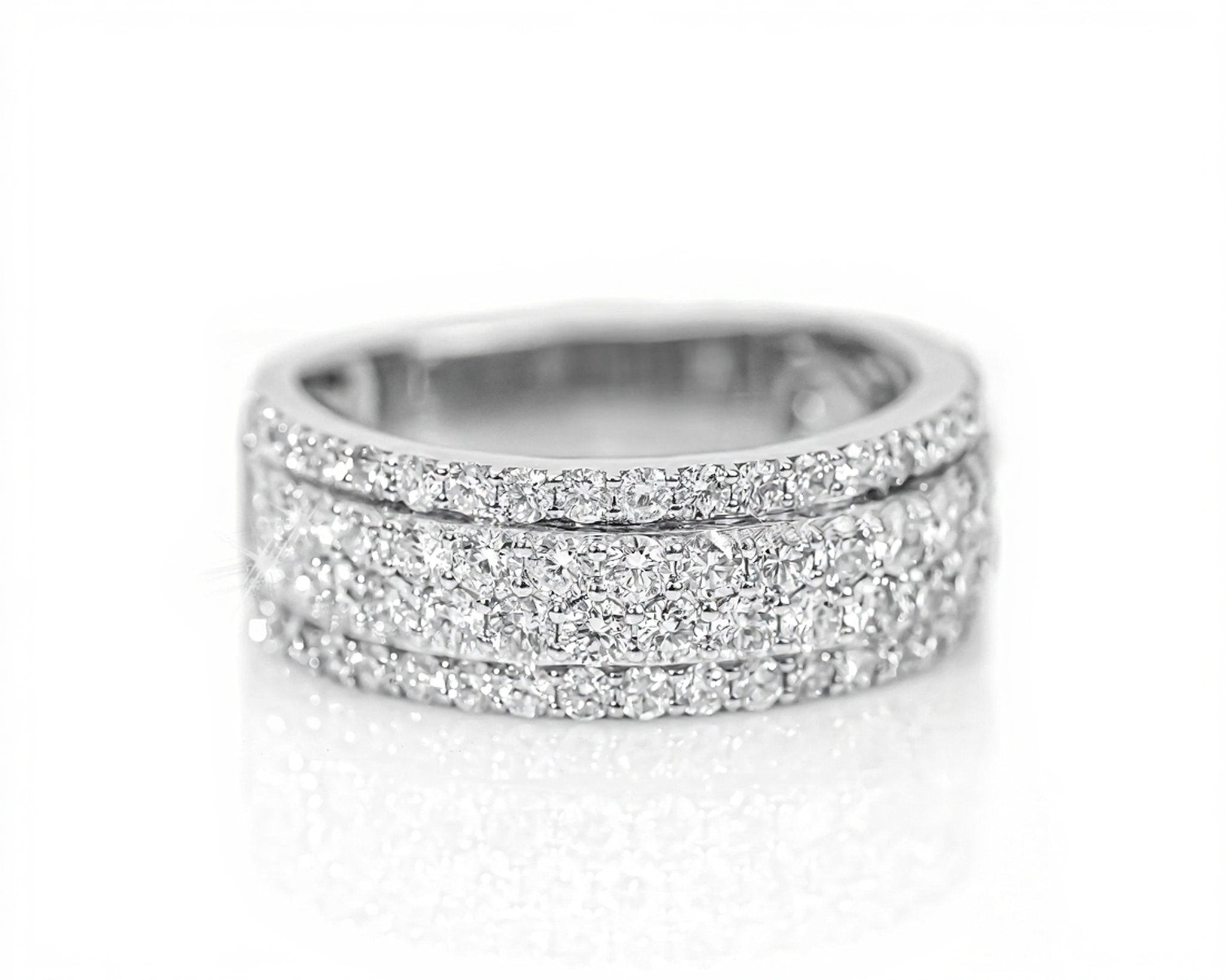 10k Gold Four-Row Graduated Diamond Ring 2.30ct - Mr. Alex Jewelry