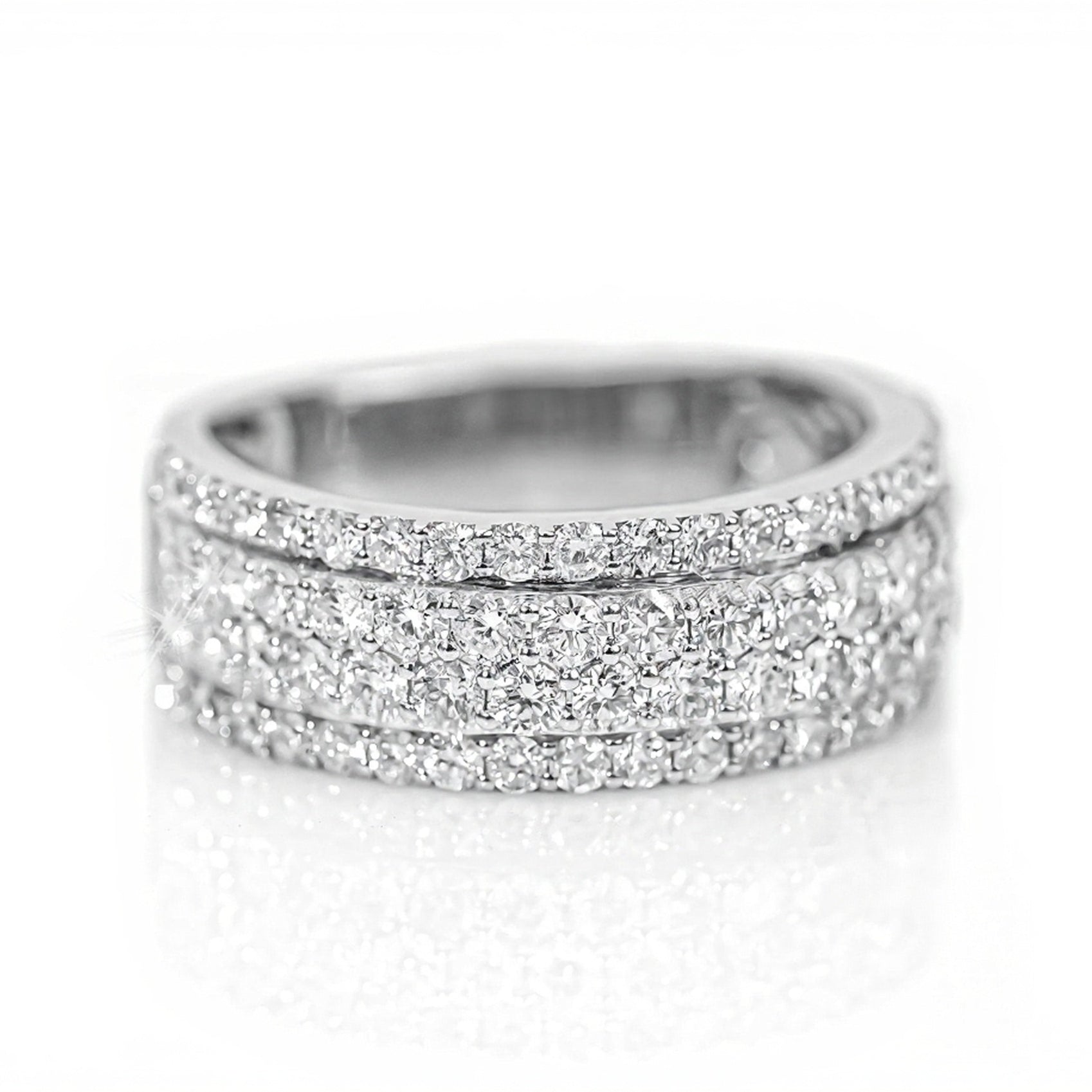 10k Gold Four-Row Graduated Diamond Ring 2.30ct - Mr. Alex Jewelry