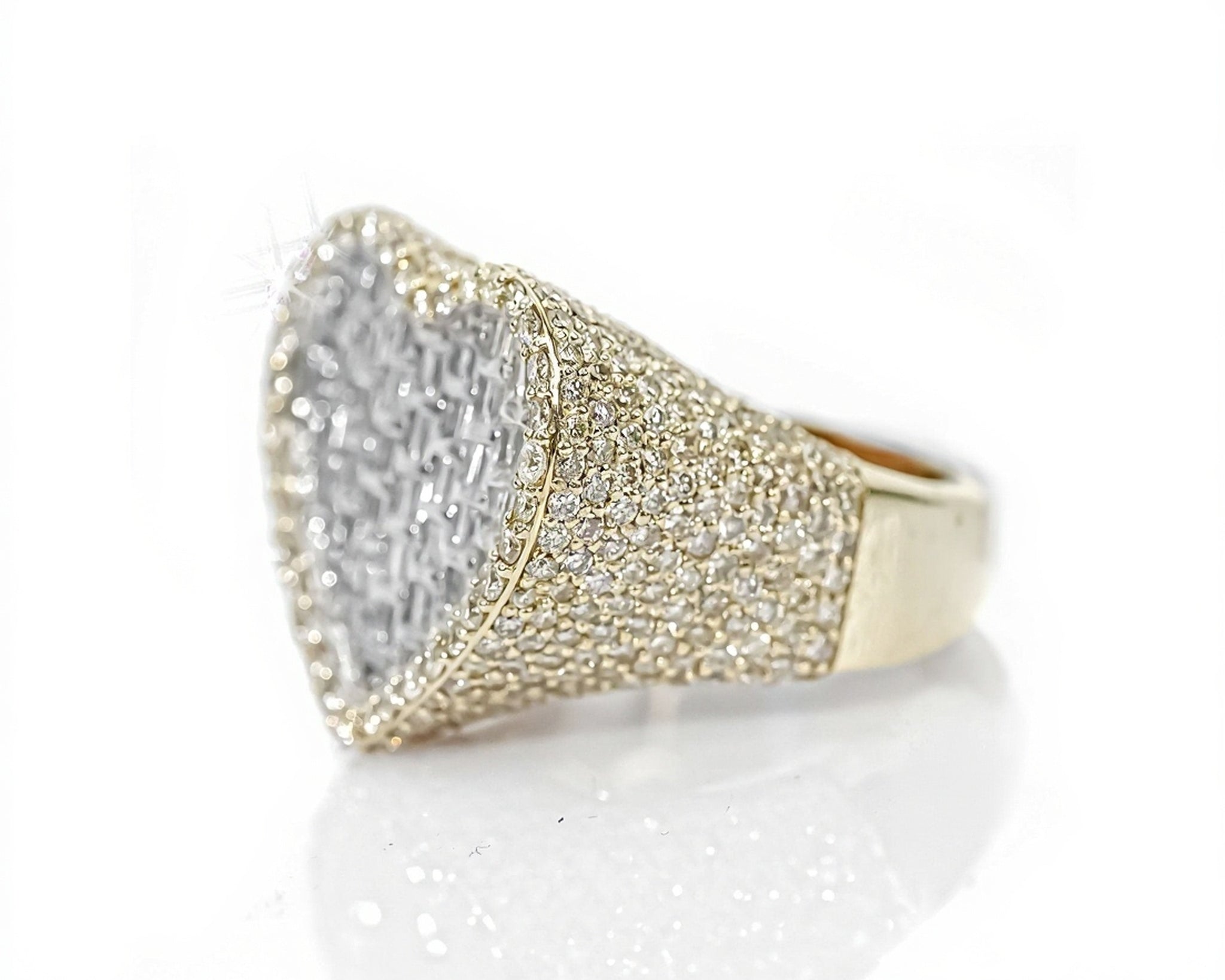 10k Gold Heart-Shaped Baguette Diamond Ring 3.80ct - Mr. Alex Jewelry