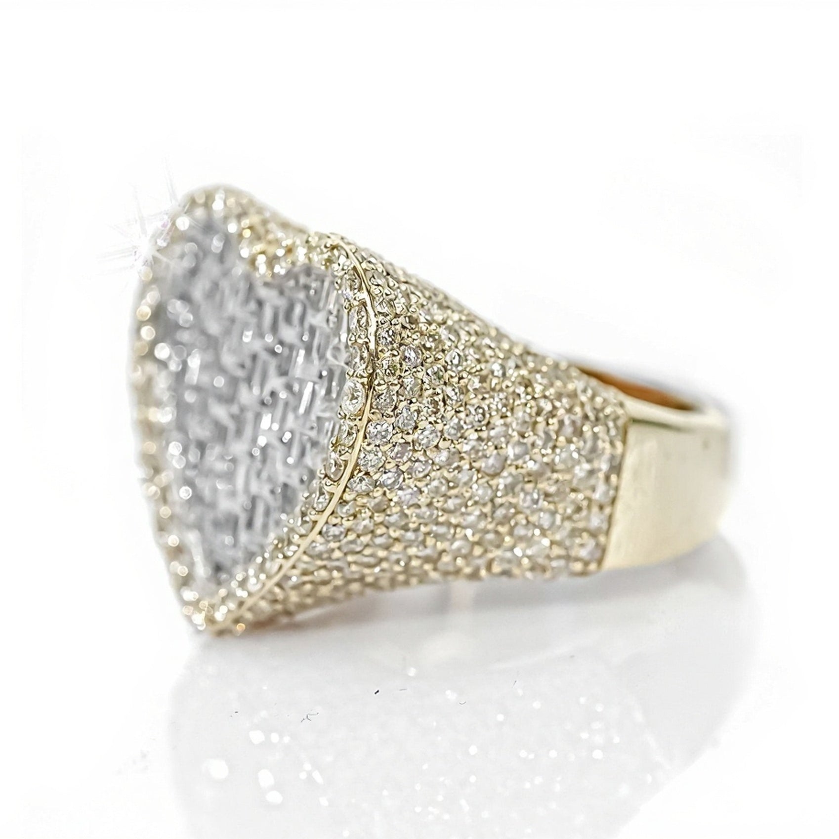 10k Gold Heart-Shaped Baguette Diamond Ring 3.80ct - Mr. Alex Jewelry