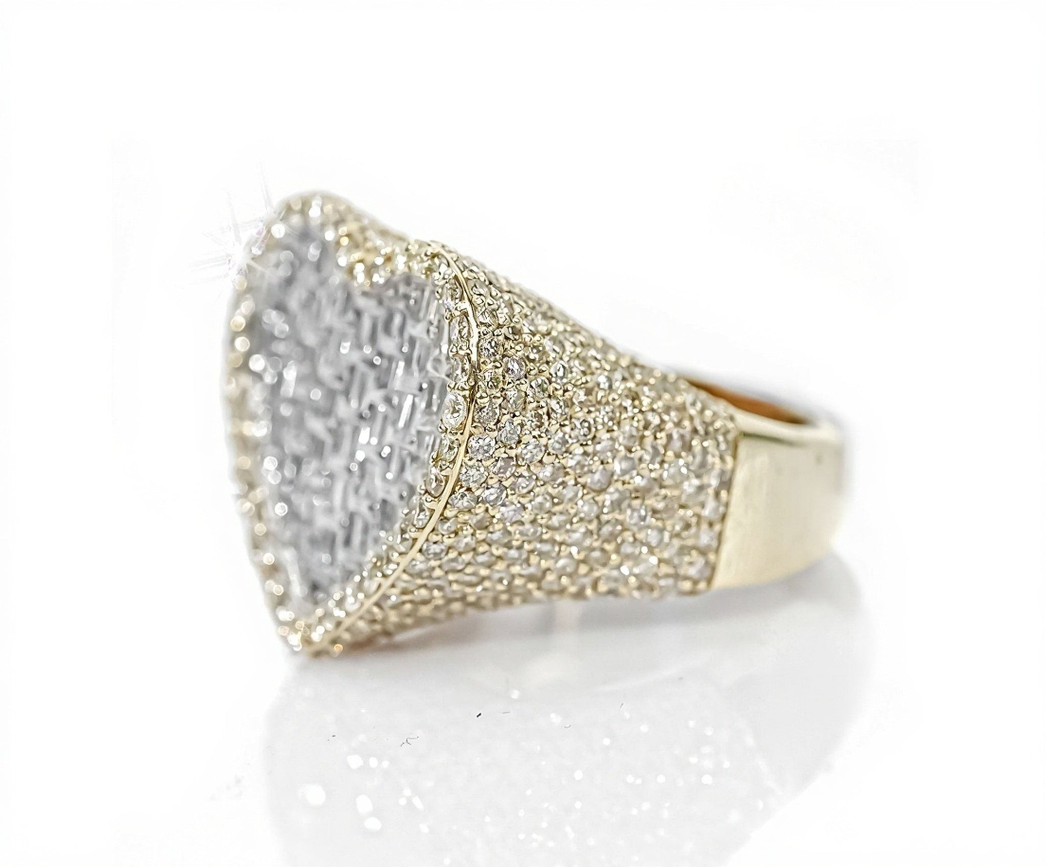 10k Gold Heart-Shaped Baguette Diamond Ring 3.80ct - Mr. Alex Jewelry