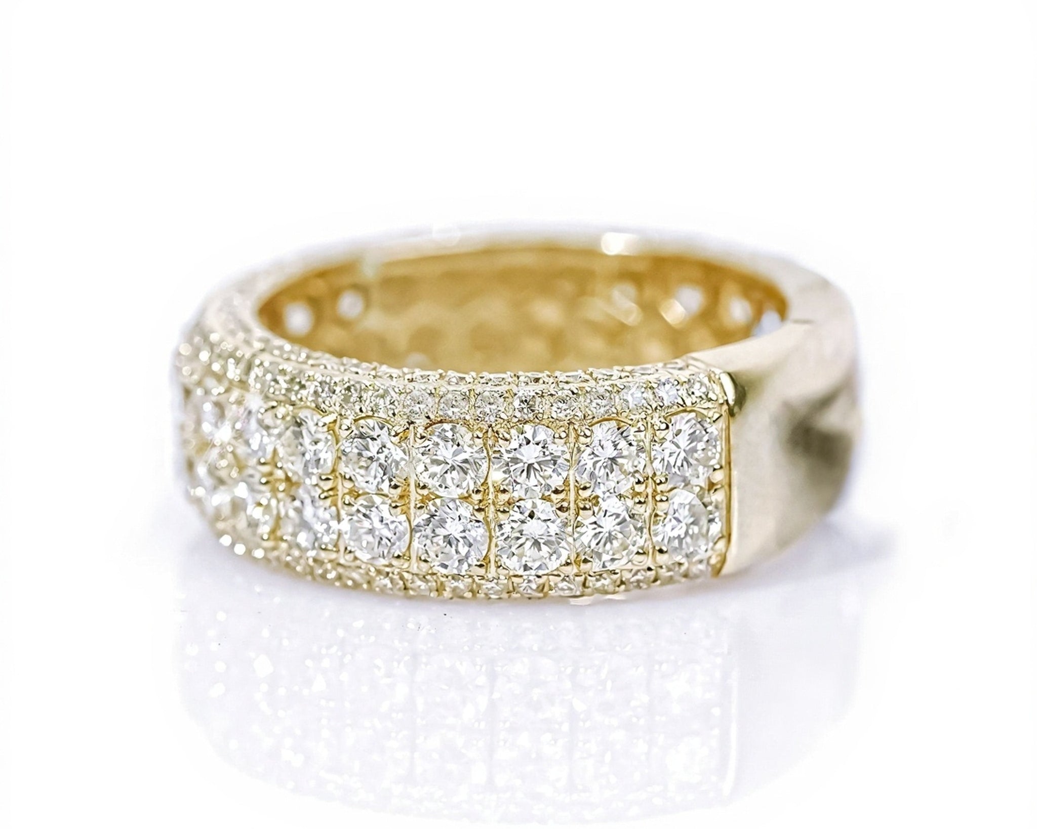 10k Gold Luxe Diamond Encrusted Band 4.95ct - Mr. Alex Jewelry