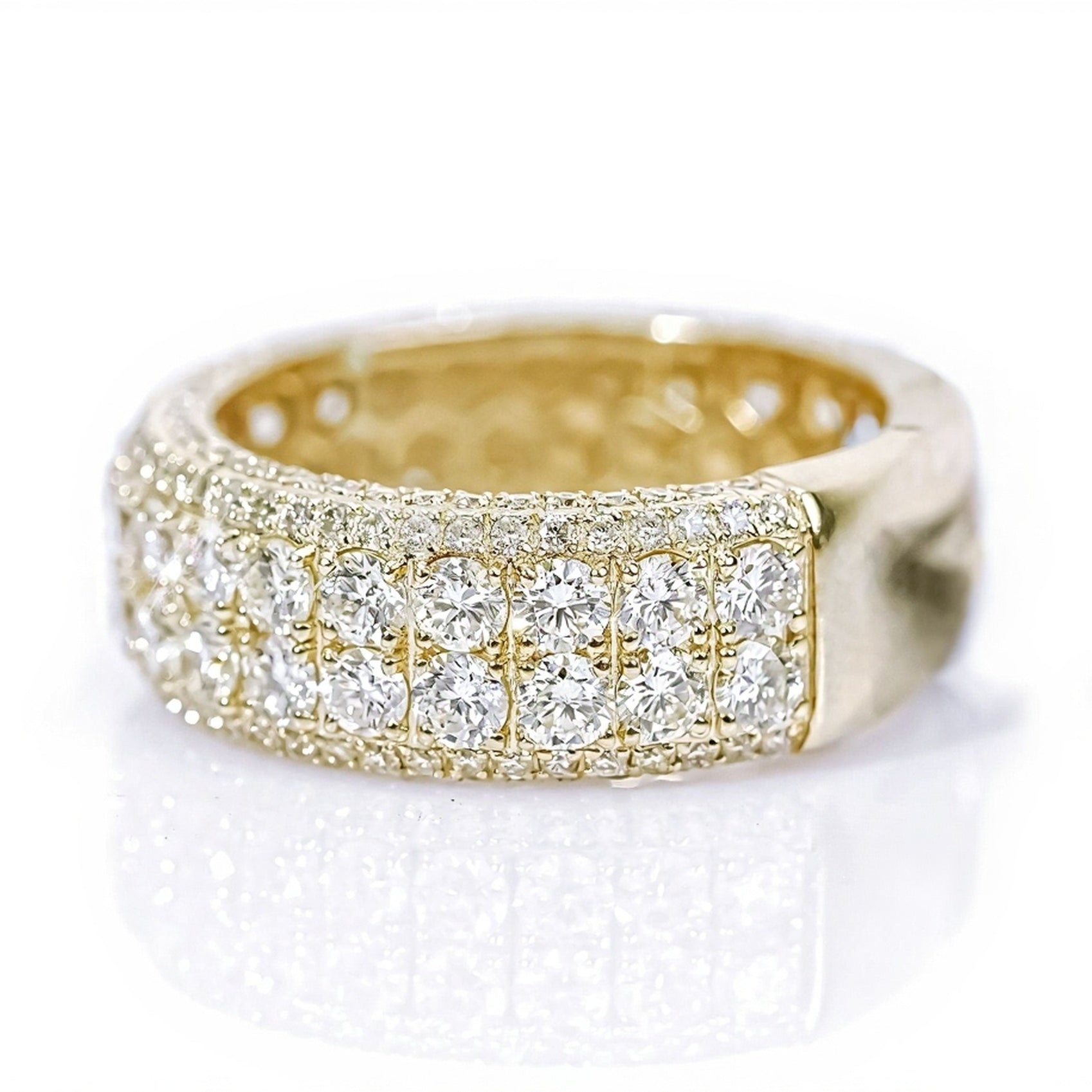 10k Gold Luxe Diamond Encrusted Band 4.95ct - Mr. Alex Jewelry