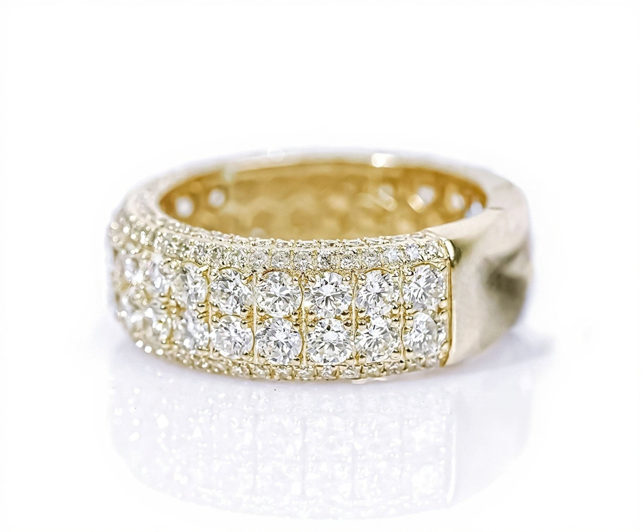 10k Gold Luxe Diamond Encrusted Band 4.95ct - Mr. Alex Jewelry