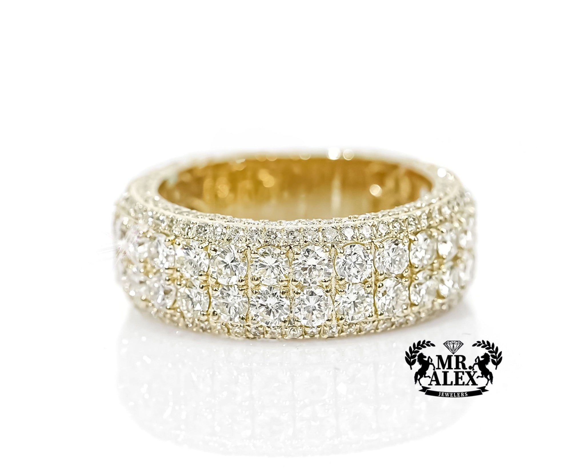 10k Gold Luxe Diamond Encrusted Band 4.95ct - Mr. Alex Jewelry