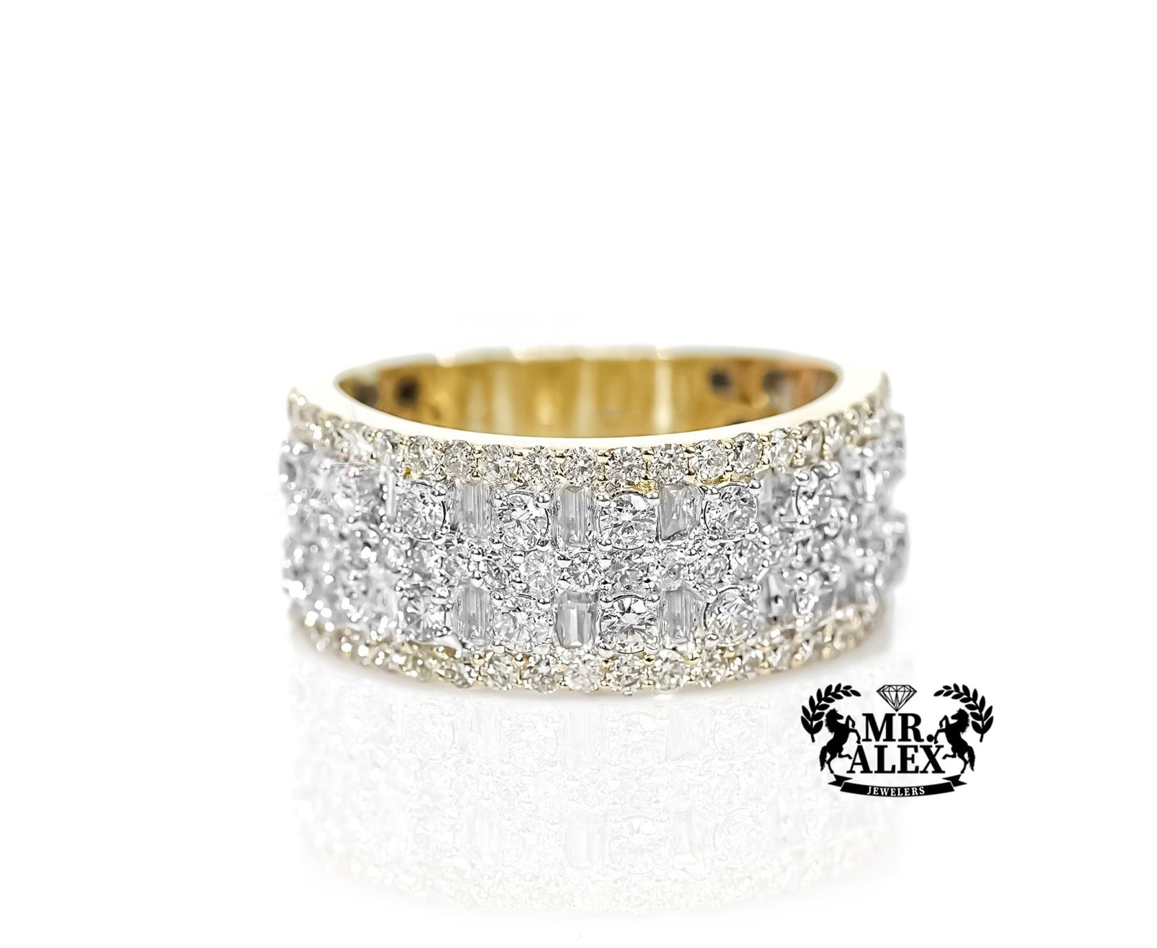 10k Gold Mixed Cut Diamond Band 2.25ct - Mr. Alex Jewelry