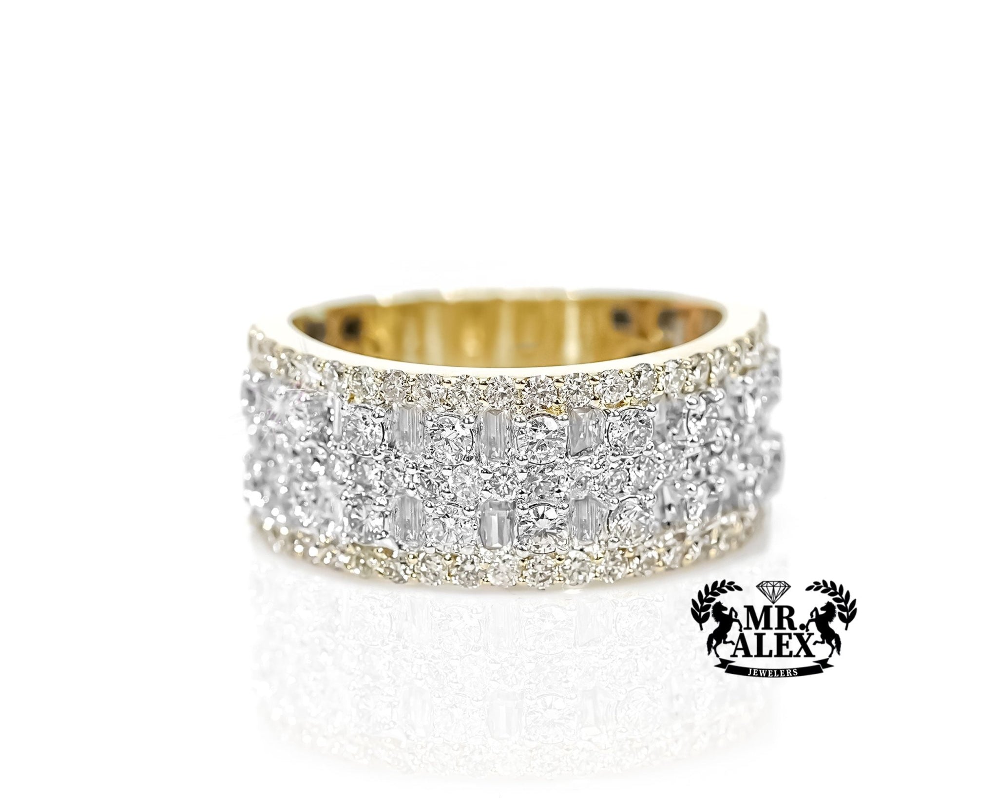 10k Gold Mixed Cut Diamond Band 2.25ct - Mr. Alex Jewelry