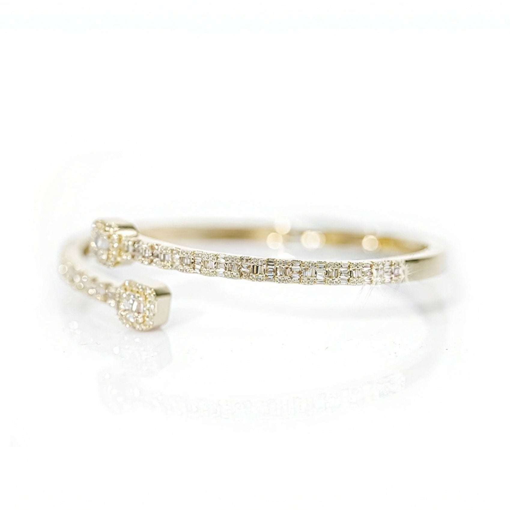 10k Gold Square Accent Diamond Bangle 1.75ct - Mr. Alex Jewelry