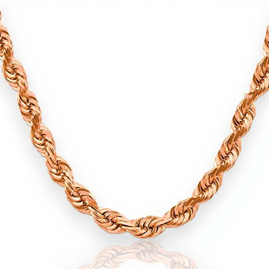 10K Solid Rope Chain Rose Gold