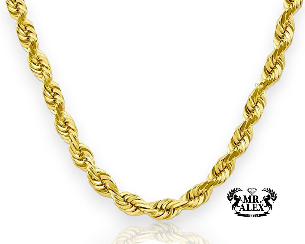 10K Solid Rope Chain Yellow Gold