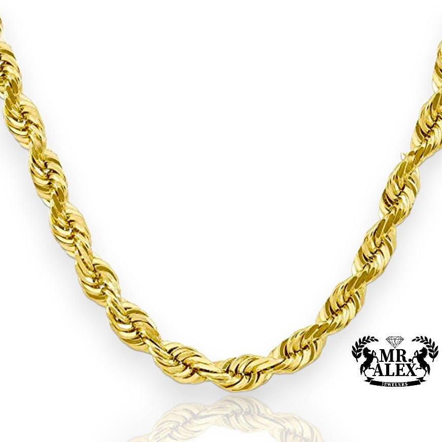 10K Solid Rope Chain Yellow Gold