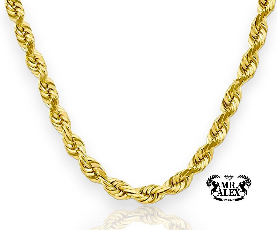 10K Solid Rope Chain Yellow Gold