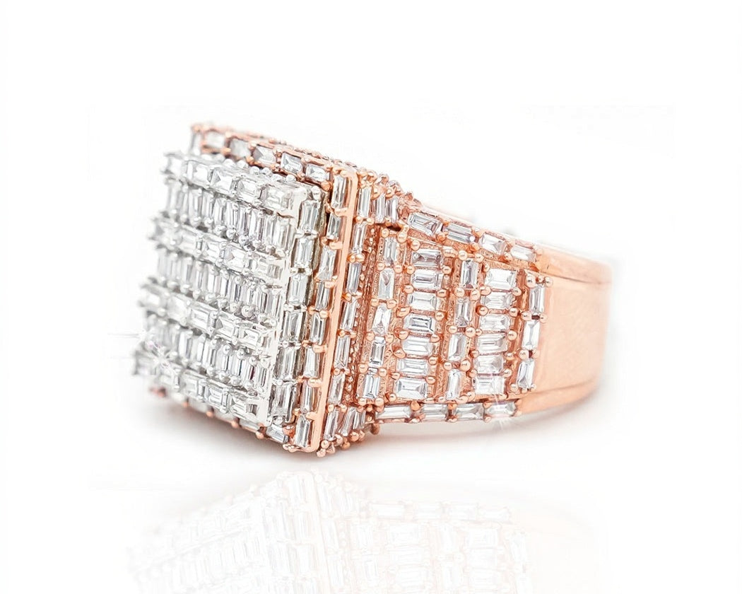 10k Big 3d Square Diamond Ring 3.90ct