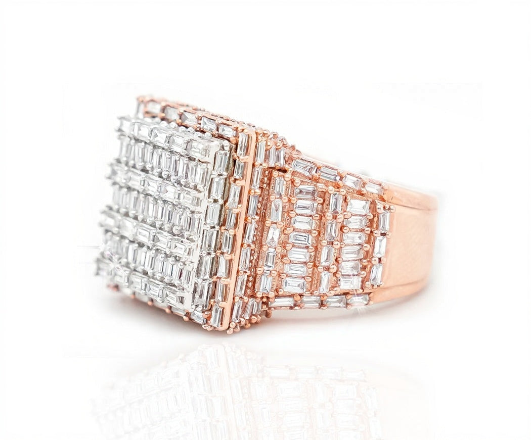 10k Big 3d Square Diamond Ring 3.90ct