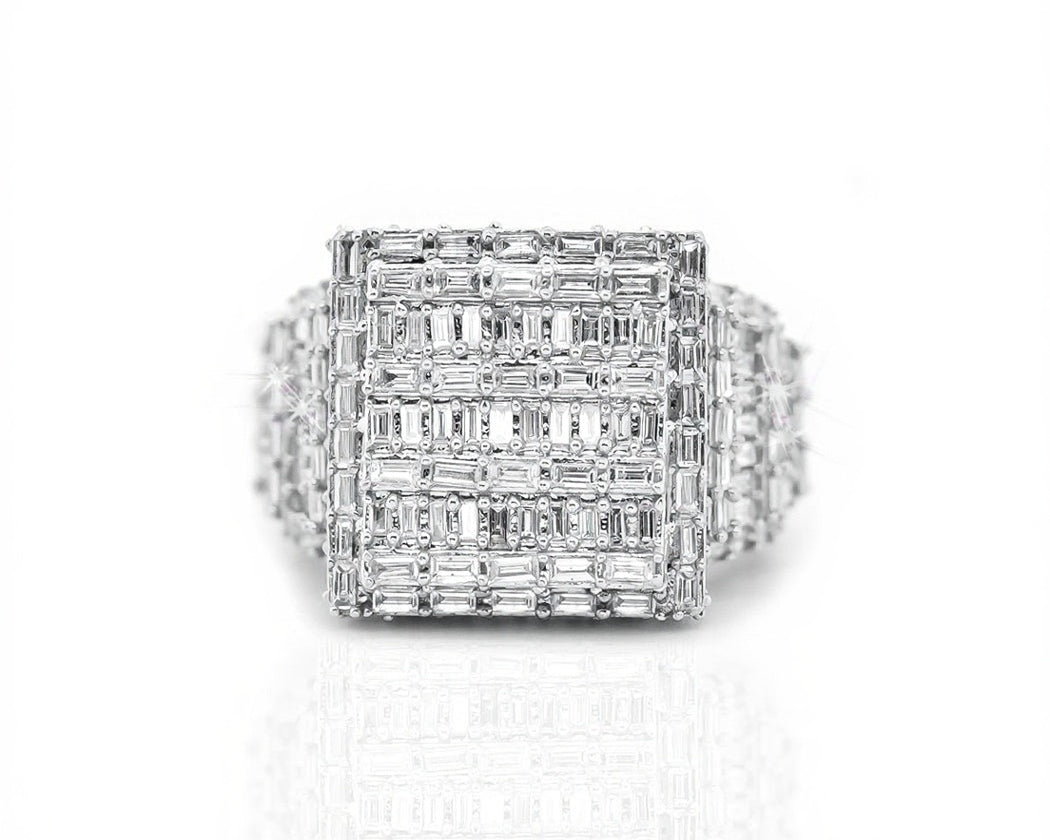 10k Big 3d Square Diamond Ring 3.90ct
