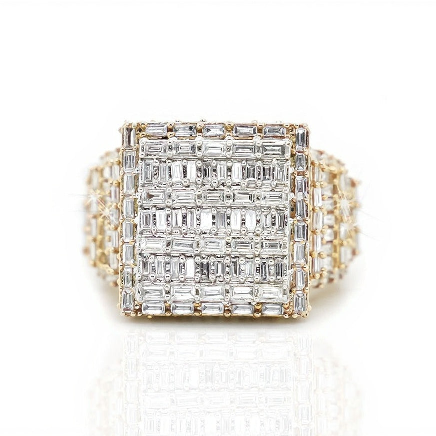 10k Big 3d Square Diamond Ring 3.90ct
