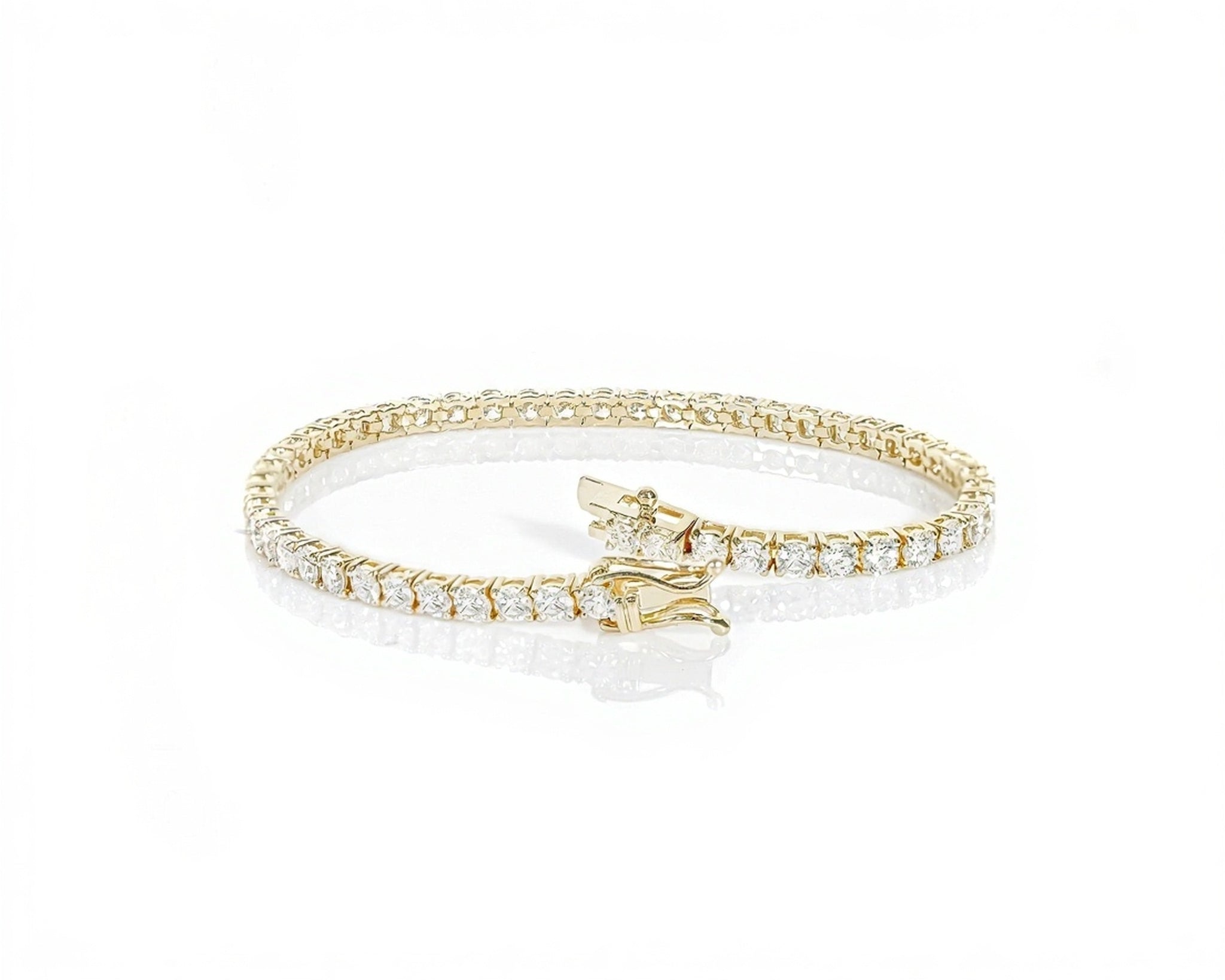 14k Classic Tennis Bracelet Round Diamonds 10PT - 6.10ct - Mr. Alex Jewelry