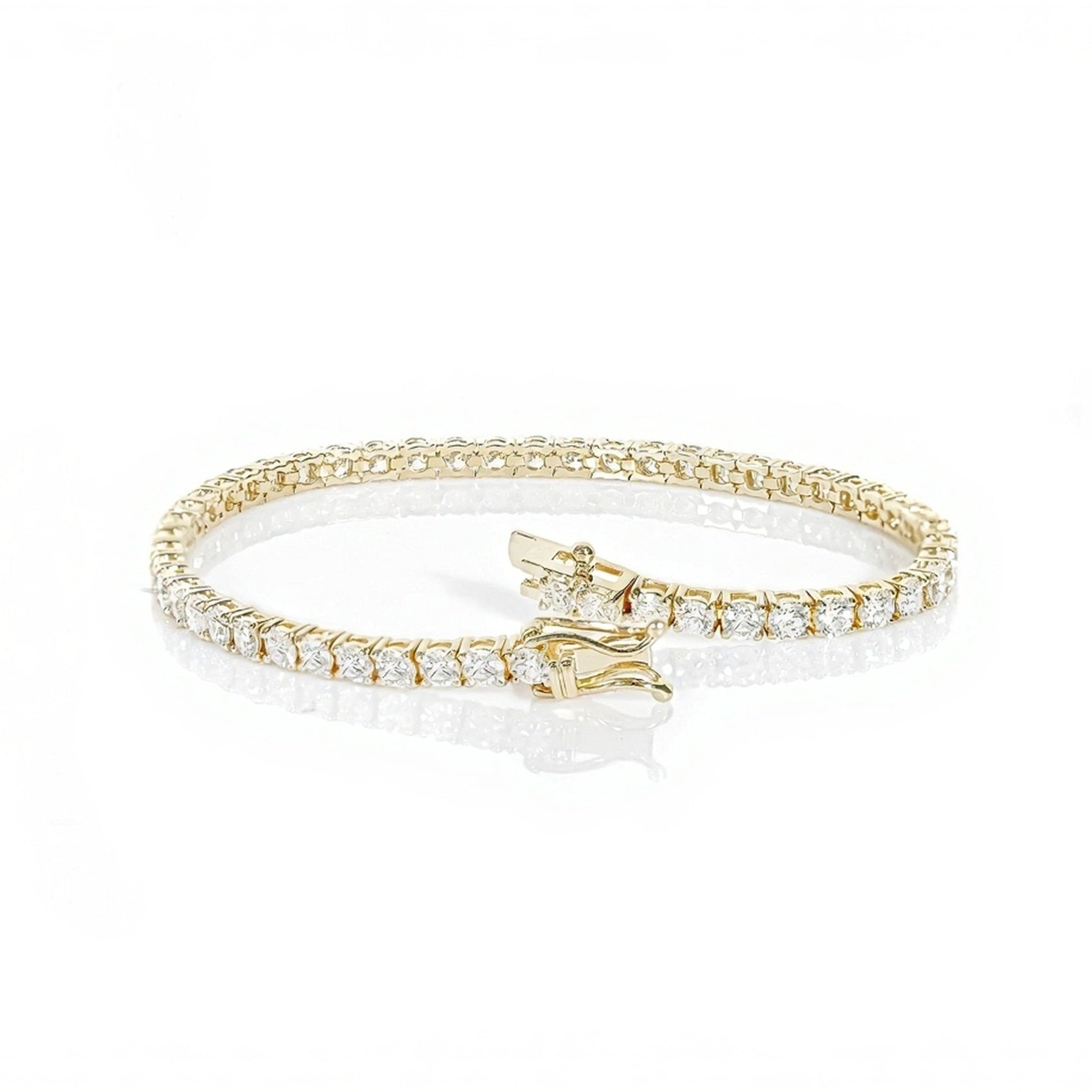 14k Classic Tennis Bracelet Round Diamonds 10PT - 6.10ct - Mr. Alex Jewelry