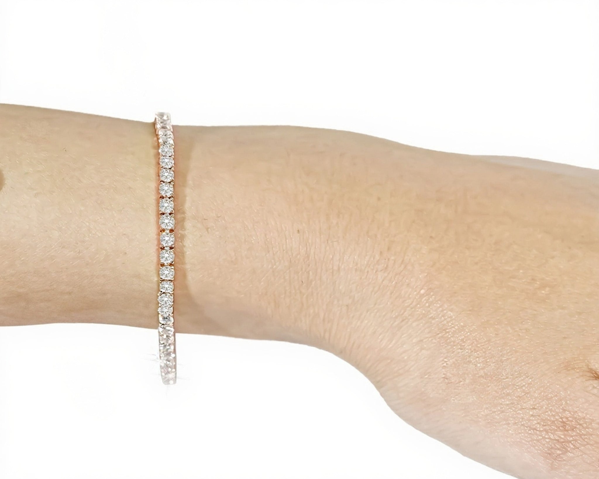 14k Classic Tennis Bracelet Round Diamonds 10PT - 6.10ct - Mr. Alex Jewelry