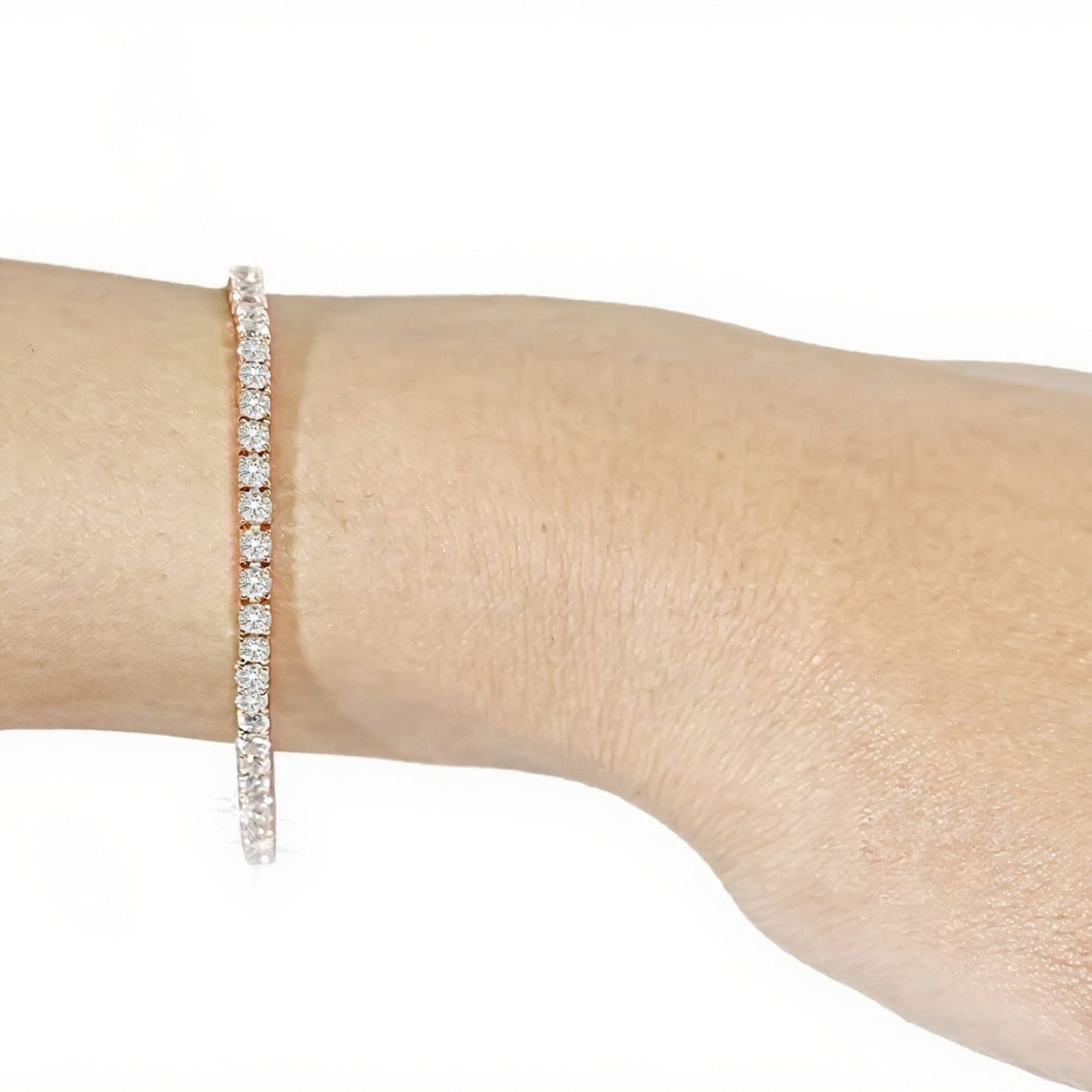 14k Classic Tennis Bracelet Round Diamonds 10PT - 6.10ct - Mr. Alex Jewelry