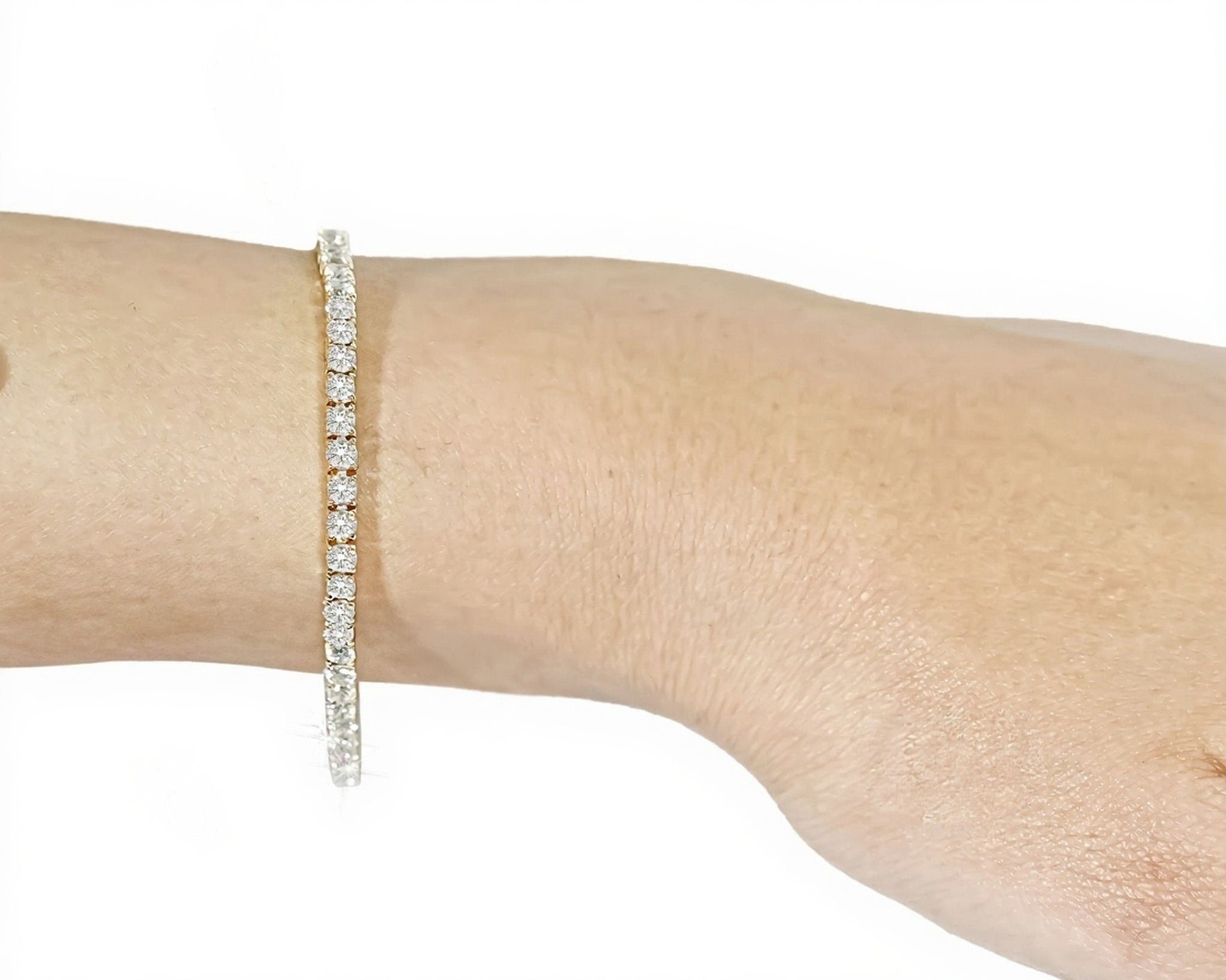 14k Classic Tennis Bracelet Round Diamonds 10PT - 6.10ct - Mr. Alex Jewelry