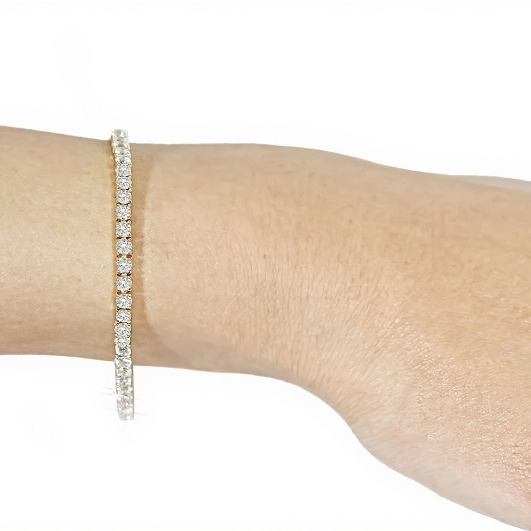 14k Classic Tennis Bracelet Round Diamonds 10PT - 6.10ct - Mr. Alex Jewelry