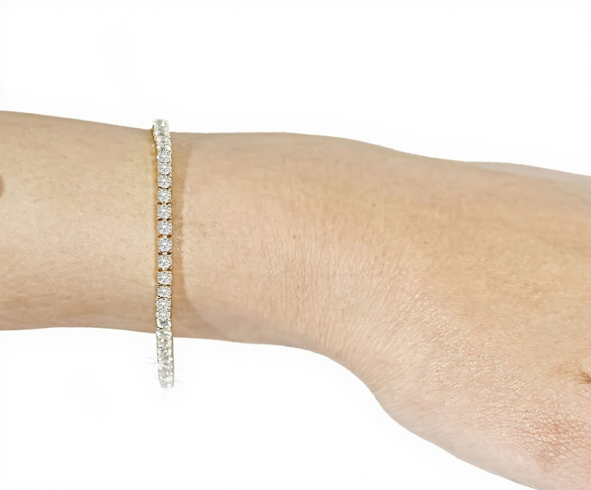 14k Classic Tennis Bracelet Round Diamonds 10PT - 6.10ct - Mr. Alex Jewelry