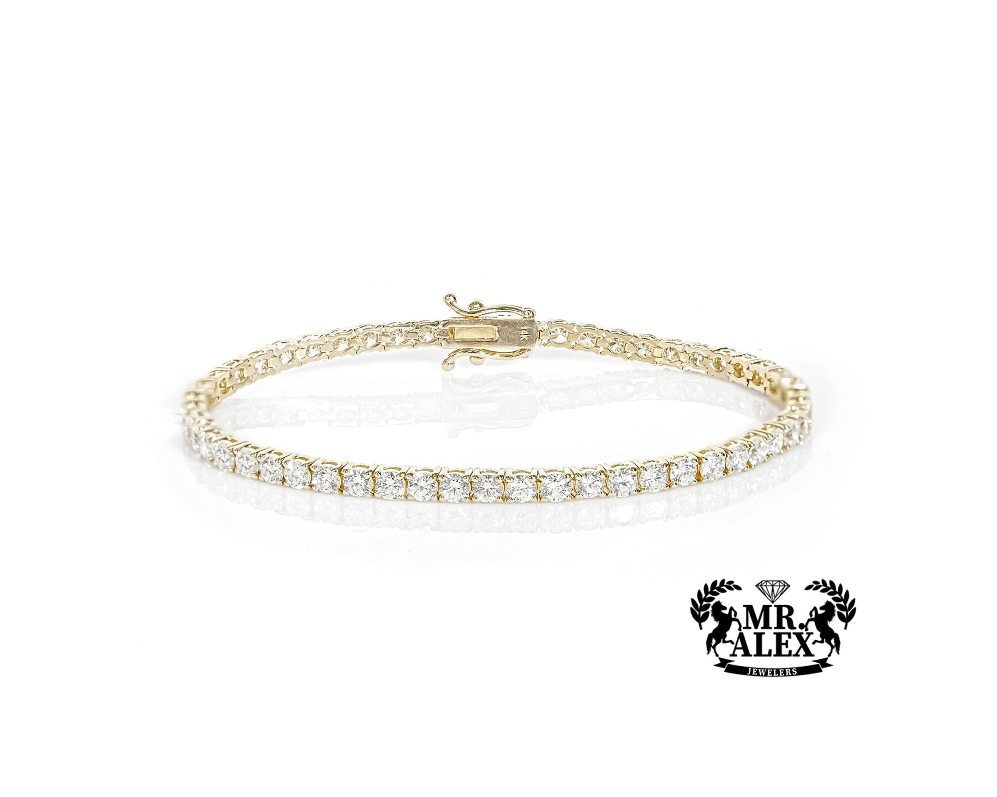 14k Classic Tennis Bracelet Round Diamonds 10PT - 6.10ct - Mr. Alex Jewelry