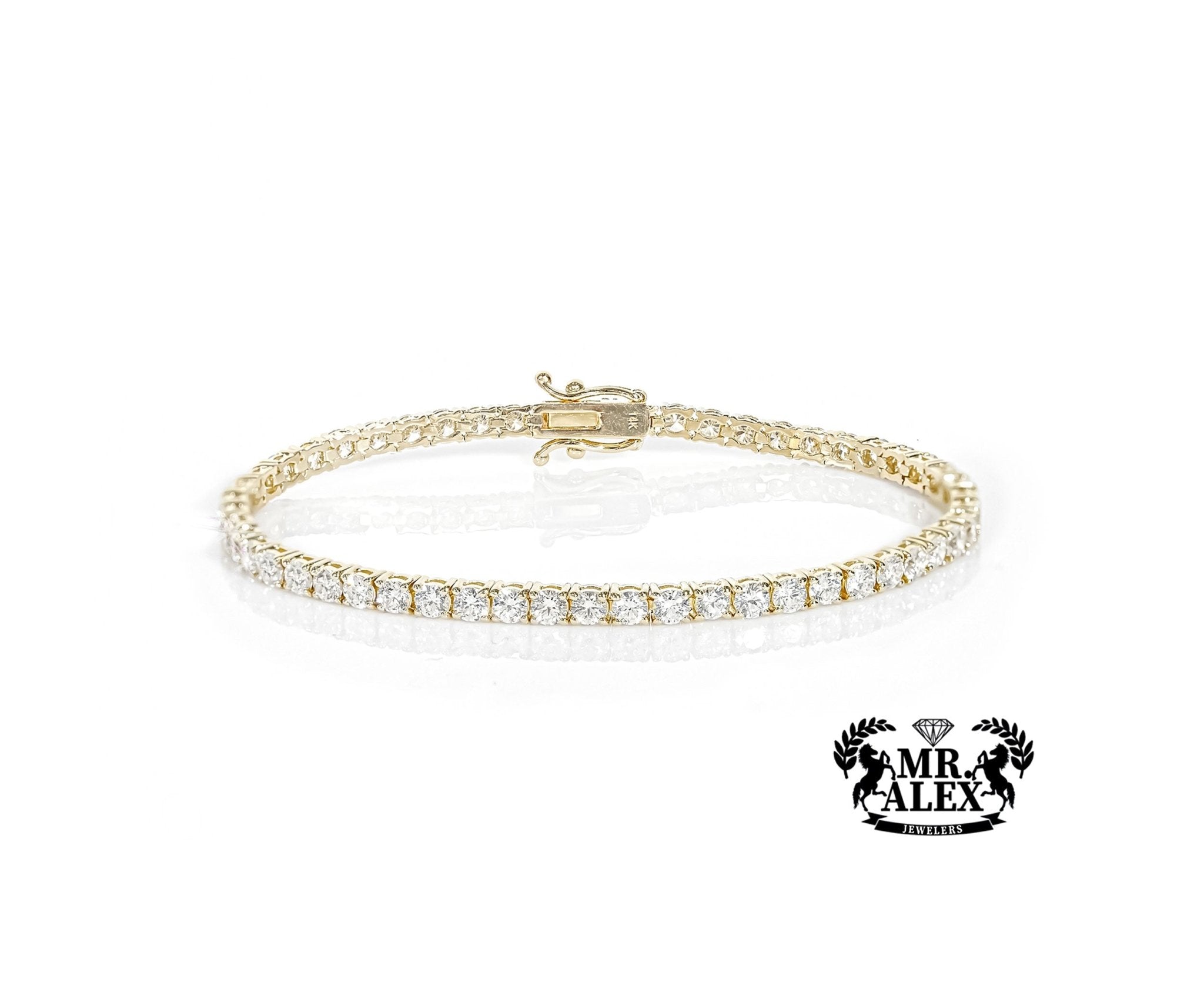 14k Classic Tennis Bracelet Round Diamonds 10PT - 6.10ct - Mr. Alex Jewelry