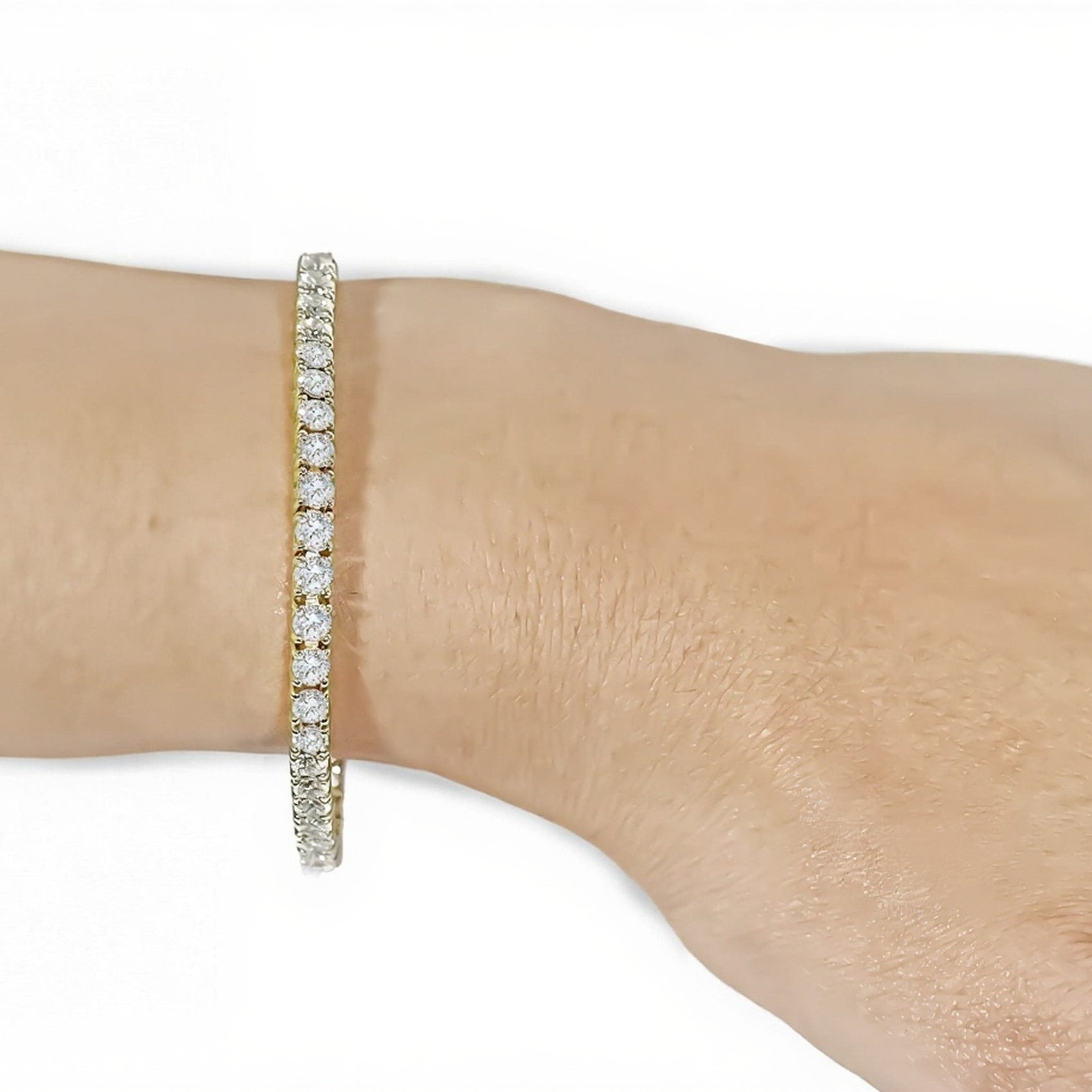 14k Classic Tennis Bracelet Round Diamonds 20PT - 9.10ct - Mr. Alex Jewelry