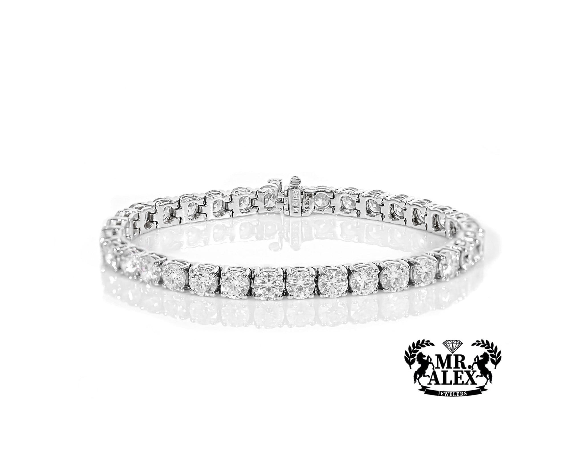 14k Classic Tennis Bracelet Round Diamonds 50PT - 17.0ct - Mr. Alex Jewelry