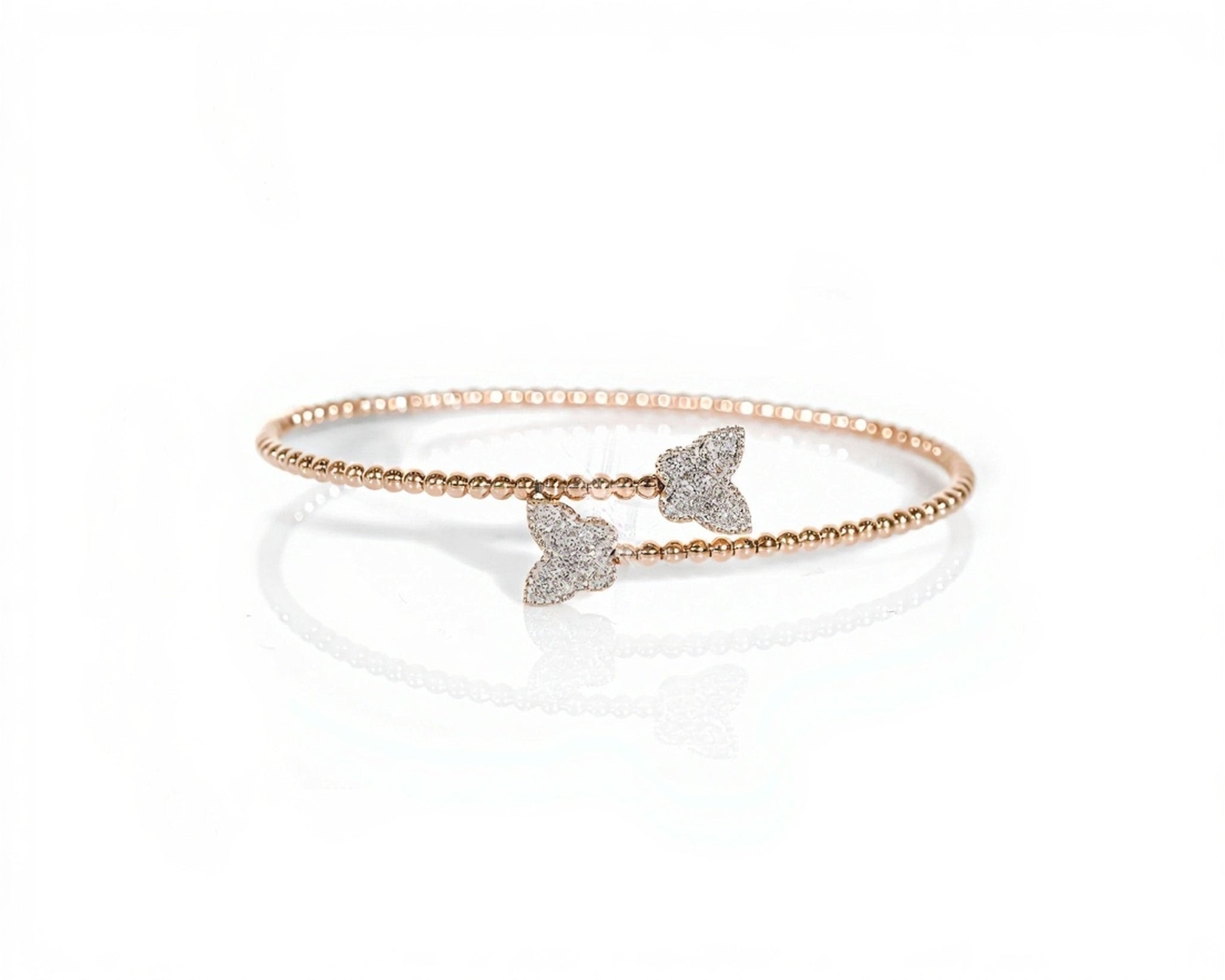 14k Gold Butterfly Diamond Bangle 0.30ct - Mr. Alex Jewelry