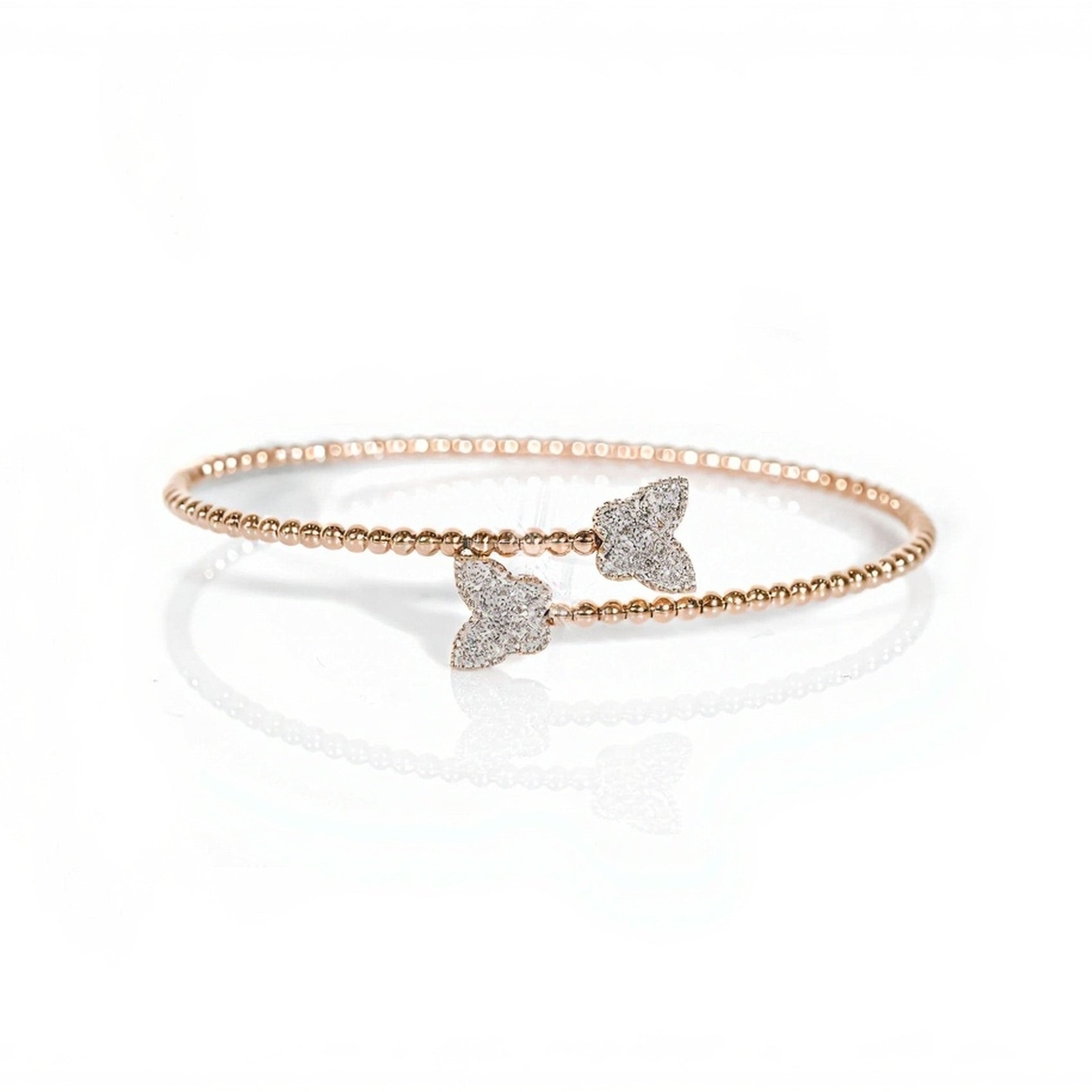 14k Gold Butterfly Diamond Bangle 0.30ct - Mr. Alex Jewelry