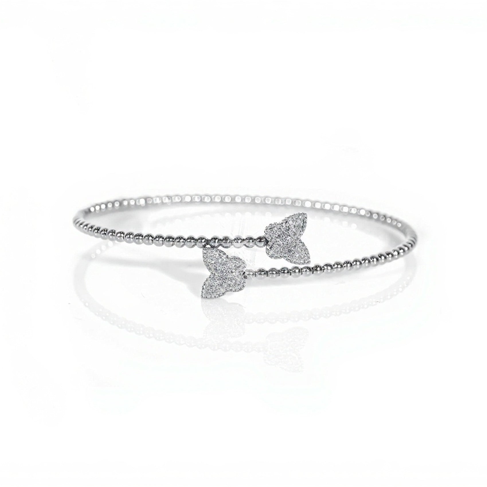 14k Gold Butterfly Diamond Bangle 0.30ct - Mr. Alex Jewelry