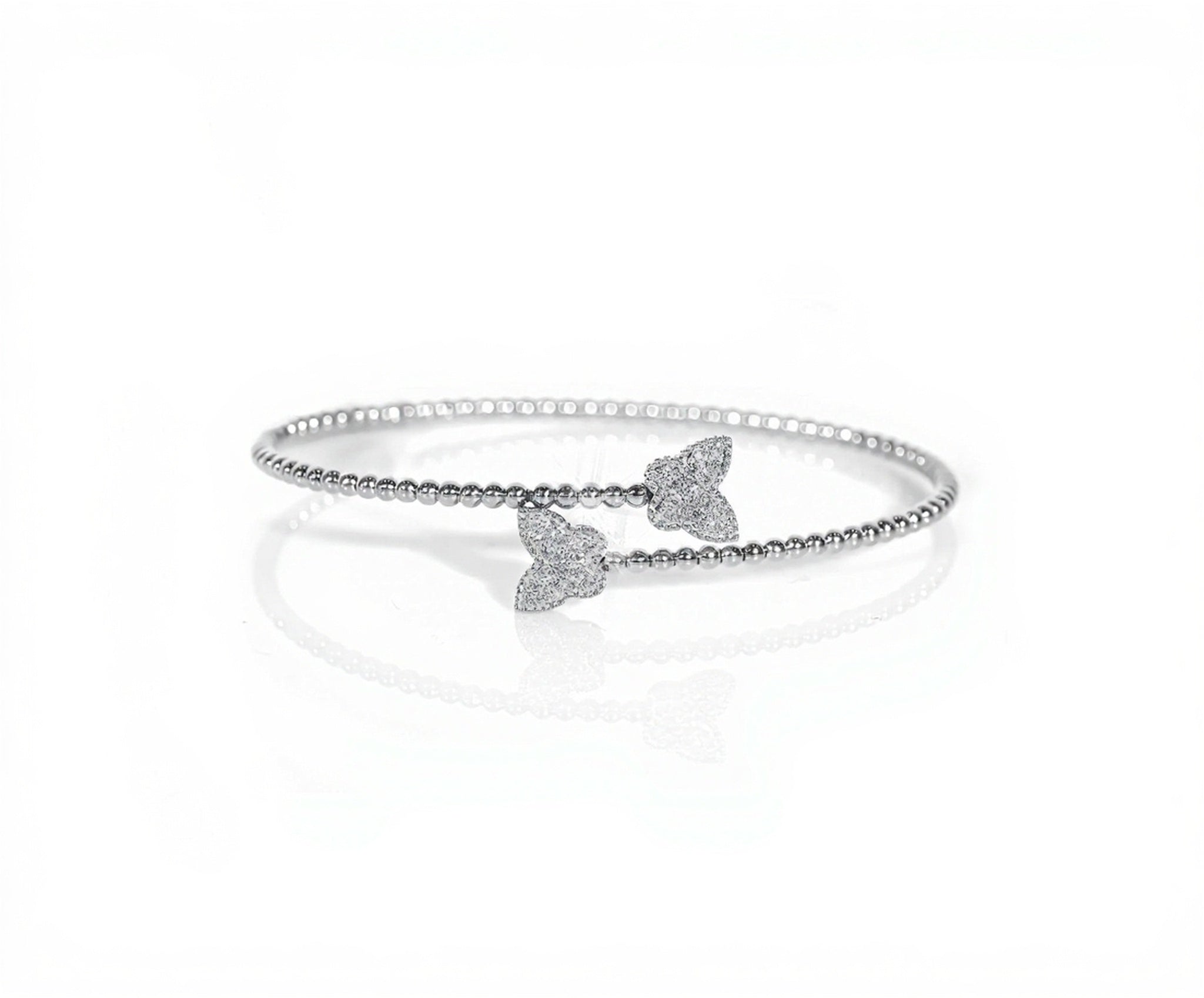 14k Gold Butterfly Diamond Bangle 0.30ct - Mr. Alex Jewelry