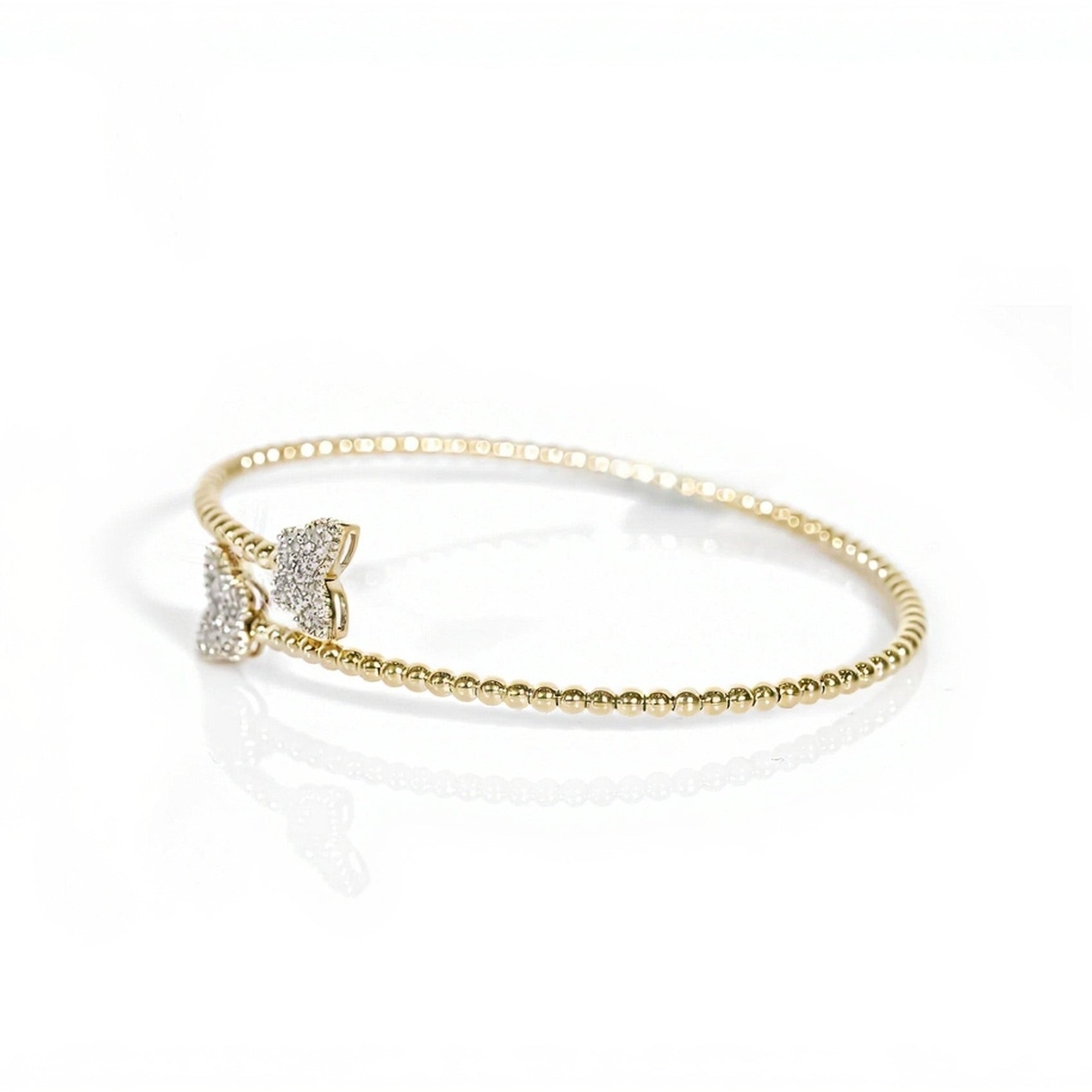 14k Gold Butterfly Diamond Bangle 0.30ct - Mr. Alex Jewelry