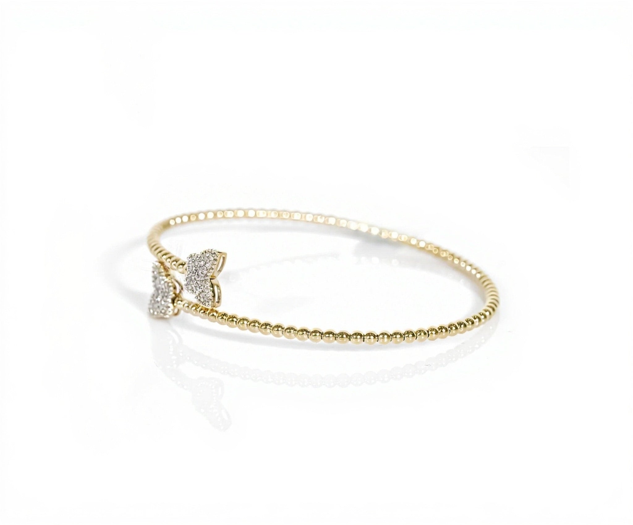 14k Gold Butterfly Diamond Bangle 0.30ct - Mr. Alex Jewelry