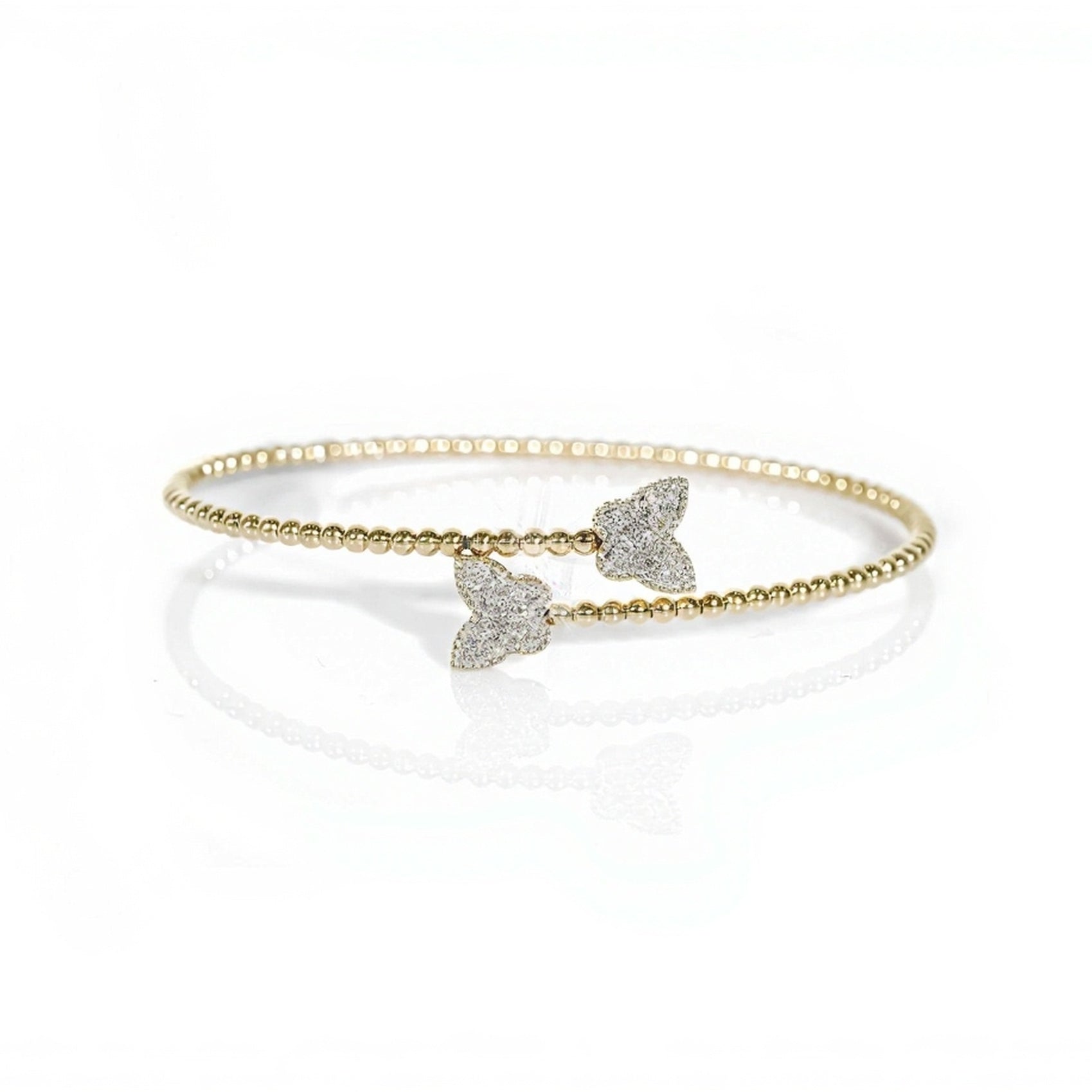 14k Gold Butterfly Diamond Bangle 0.30ct - Mr. Alex Jewelry