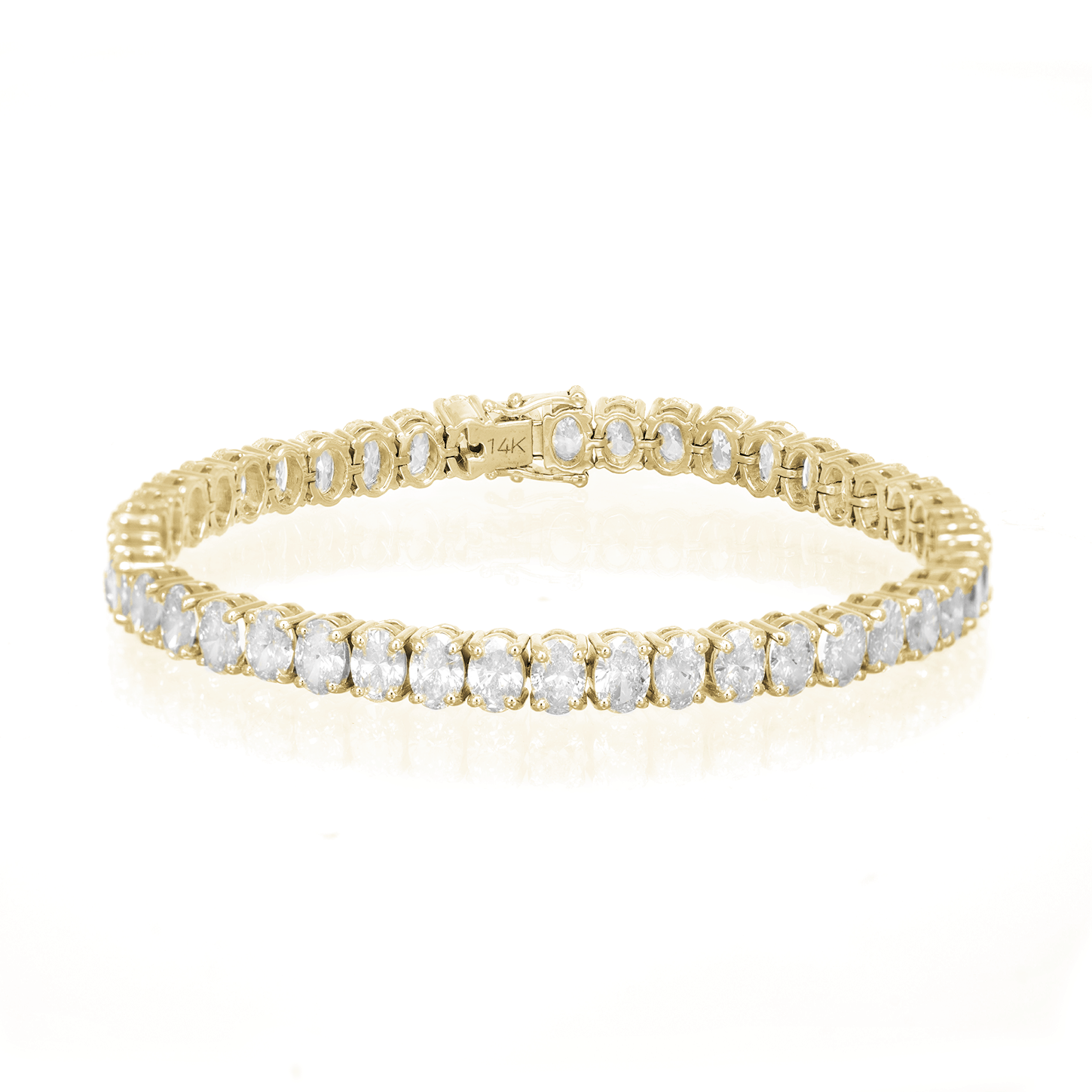 14K OVAL CUT TENNIS BRACELET WITH ELEGANT DIAMOND ACCENT 11.28CT - Mr. Alex Jewelry