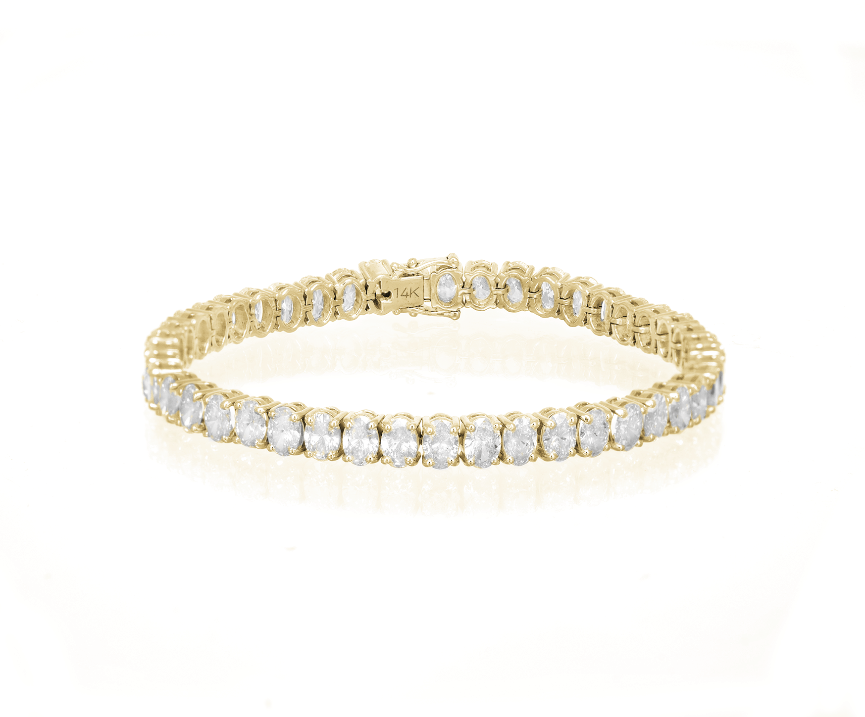 14K OVAL CUT TENNIS BRACELET WITH ELEGANT DIAMOND ACCENT 11.28CT - Mr. Alex Jewelry