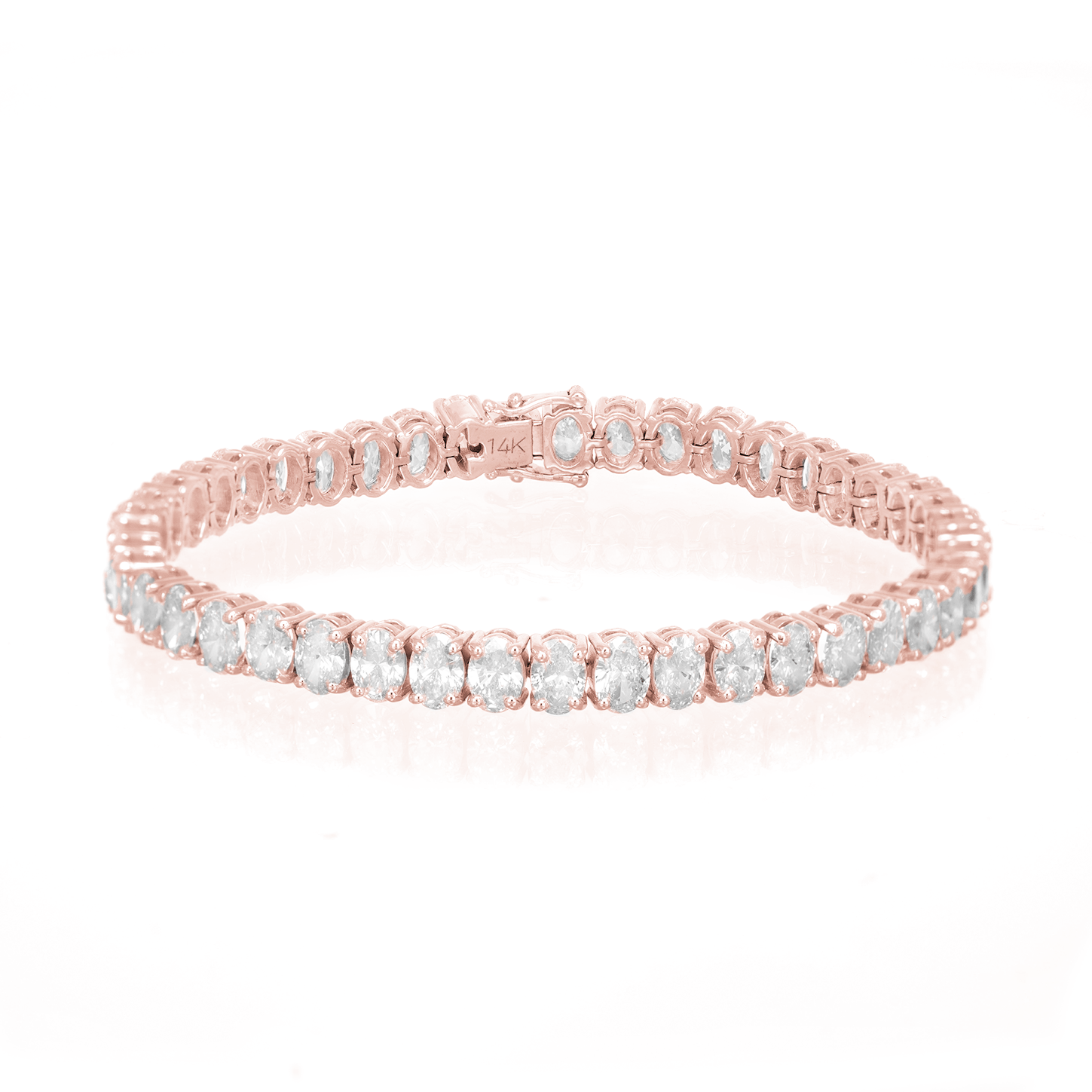 14K OVAL CUT TENNIS BRACELET WITH ELEGANT DIAMOND ACCENT 11.28CT - Mr. Alex Jewelry