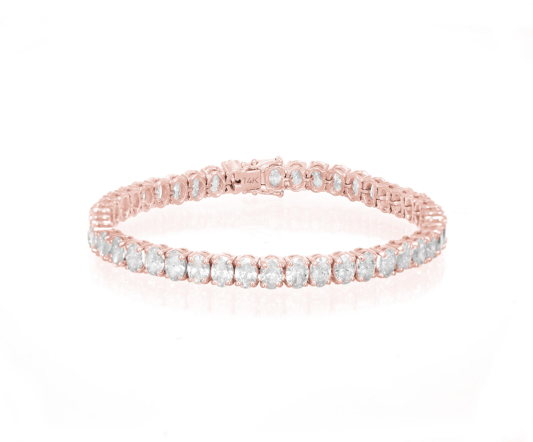 14K OVAL CUT TENNIS BRACELET WITH ELEGANT DIAMOND ACCENT 11.28CT - Mr. Alex Jewelry